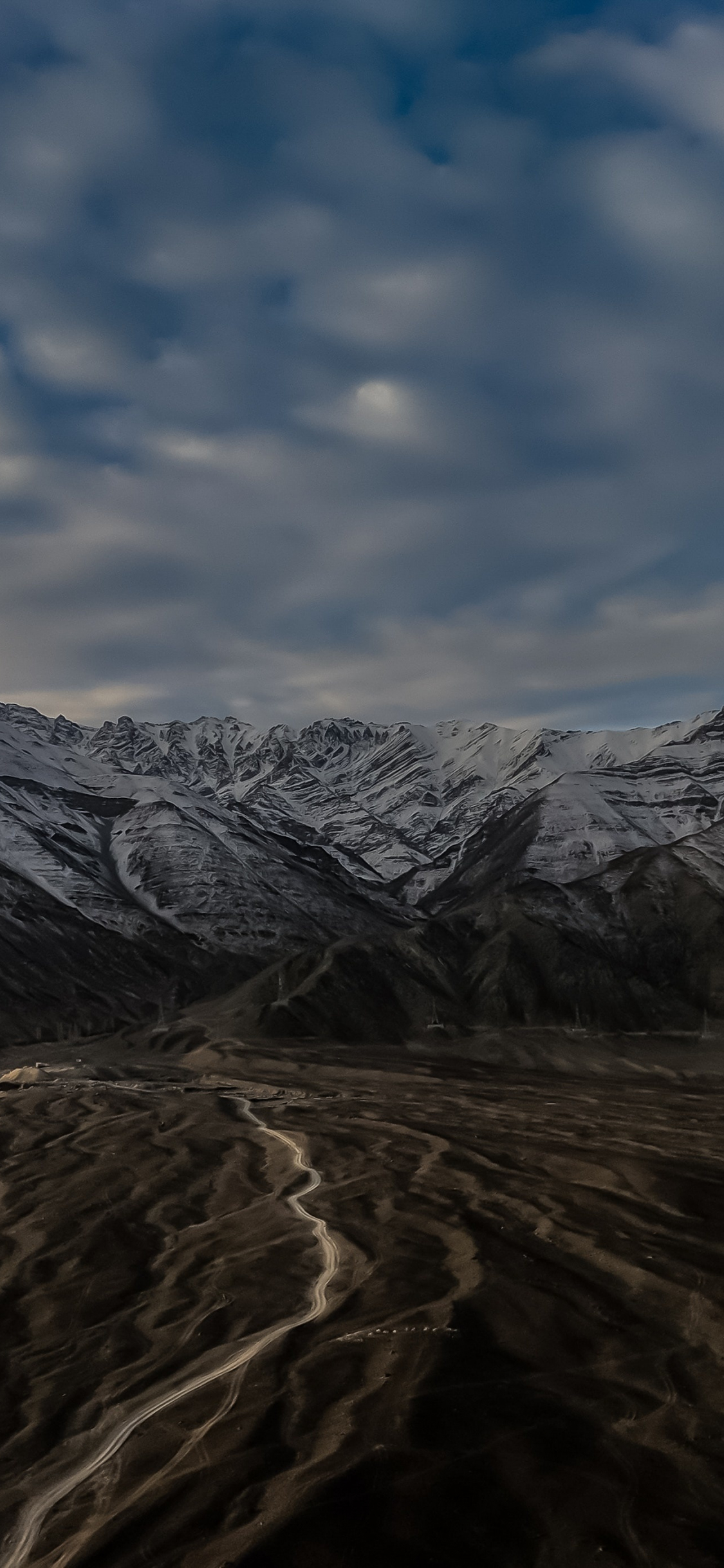 Download wallpaper 1125x2436 dark, mountains, landscape, nature, iphone x, 1125x2436 HD background, 19244