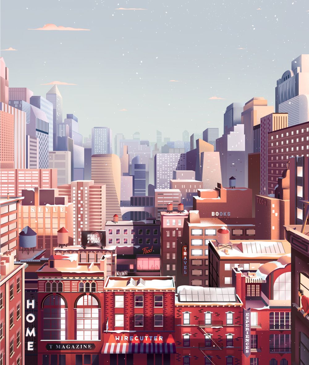 NEW YORK TIMES ANIMATION // GIFT GUIDE // Parallel Studio. Digital illustration, Building illustration, Landscape illustration