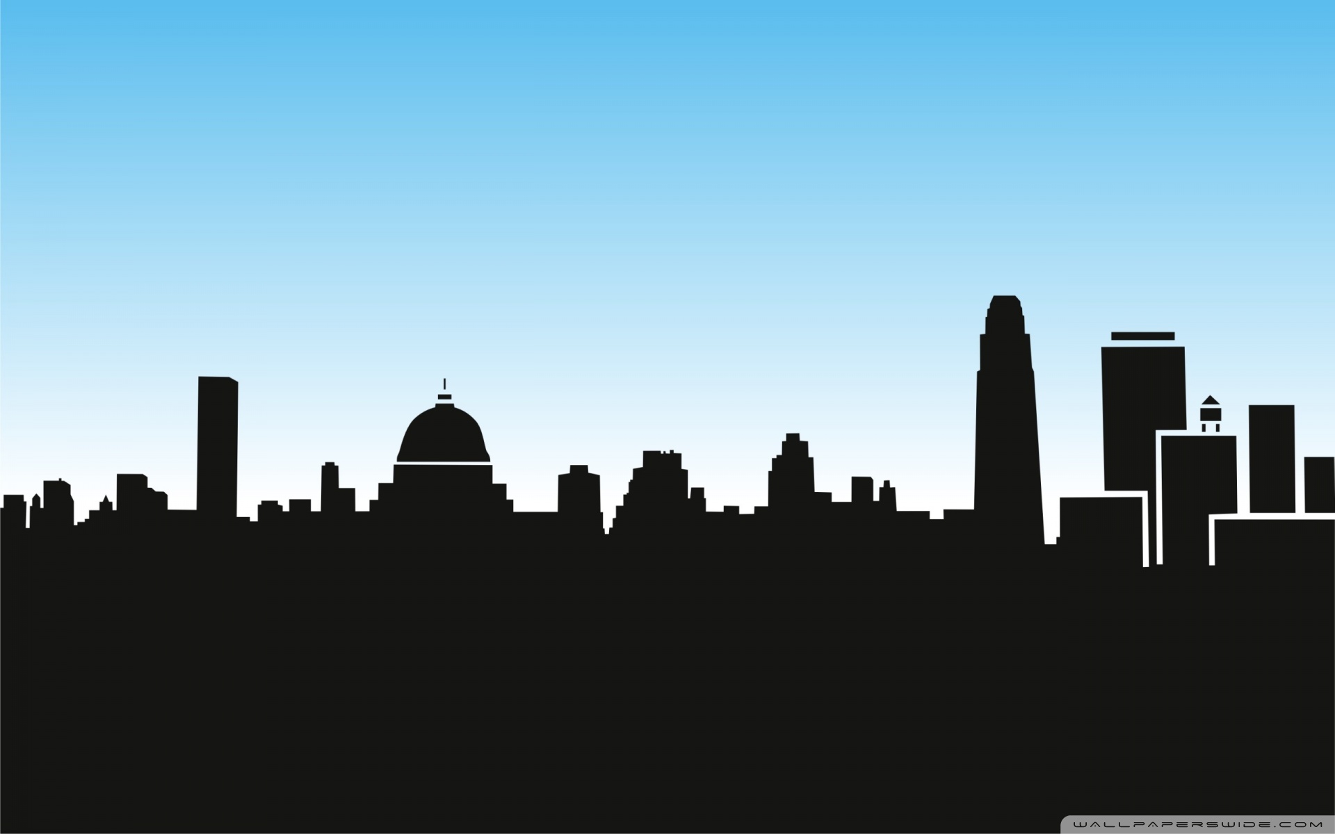 City Skyline Silhouette Cartoon Ultra HD Desktop Background Wallpaper for 4K UHD TV, Tablet