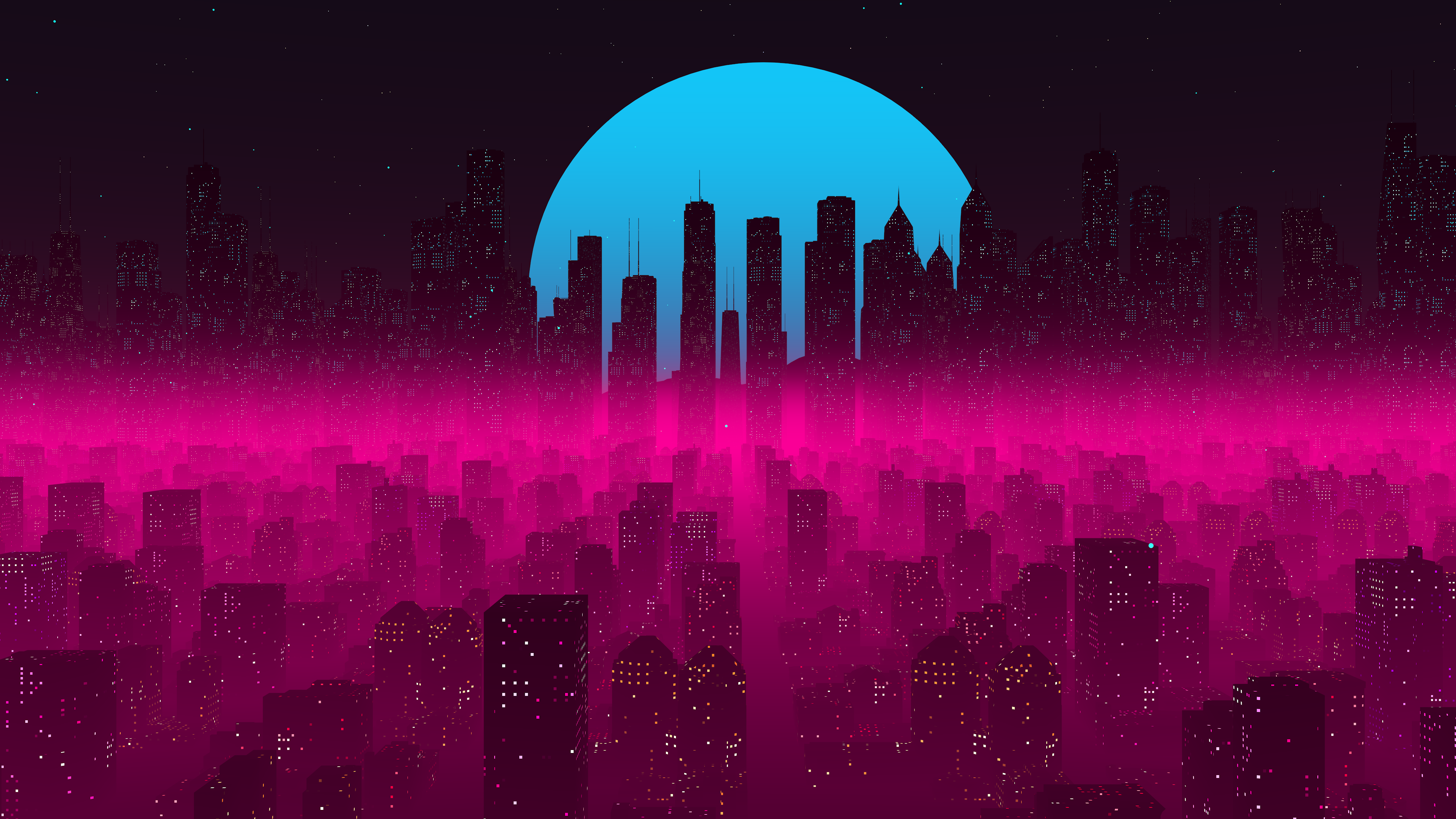 Wallpaper, vaporwave, synthwave, cyberpunk, Synth, vapor, city, cityscape, geometric figures, loop, Cinema 4D, Cinema4D, cinematic, CGI, digital, surreal, 2 D, 3D Abstract, 3D graphics, abstract, landscape, futuristic, Retro style, minimalism, sun