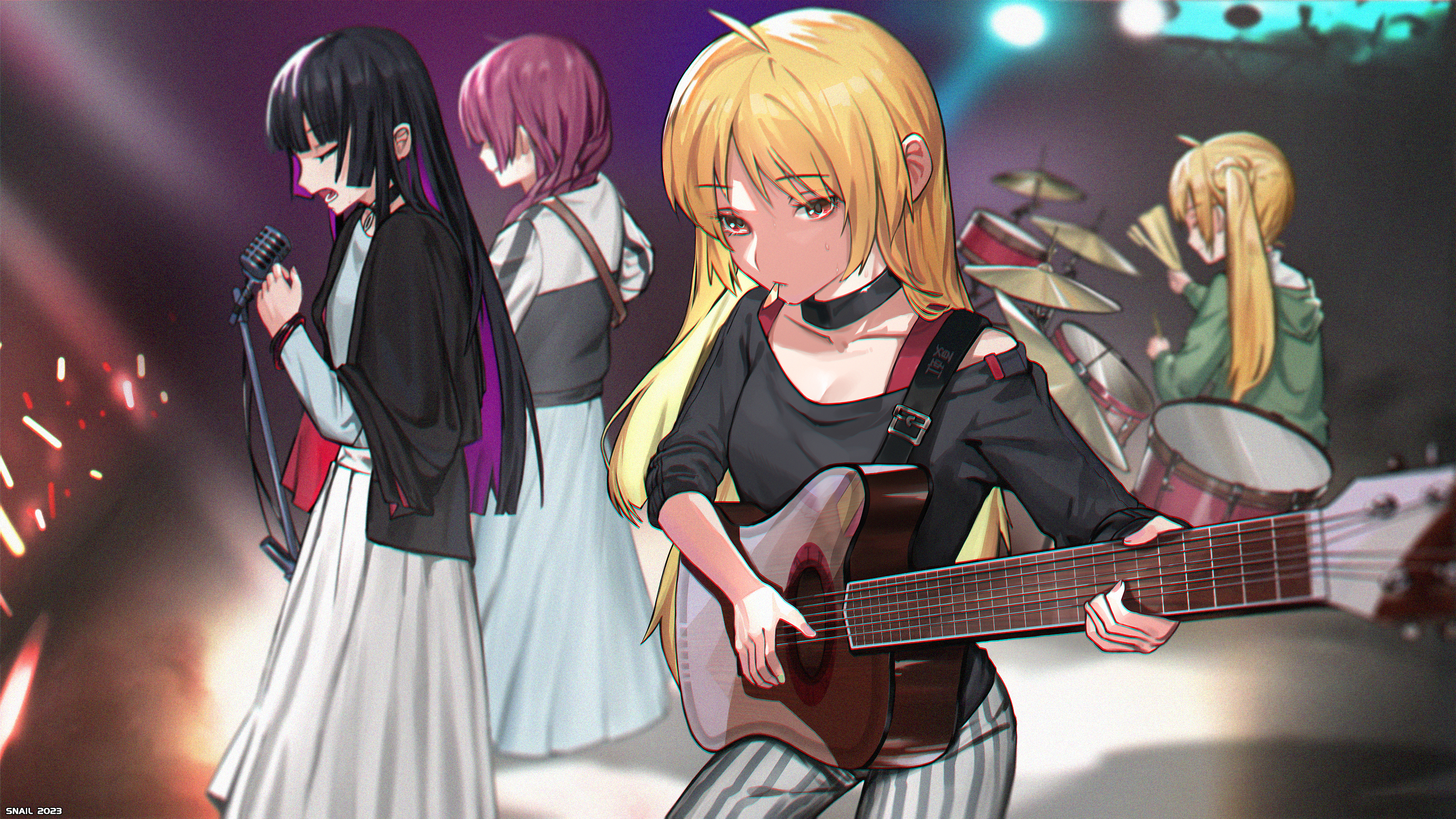 Download Kikuri Hiroi Nijika Ijichi Seika Ijichi PA San (Bocchi The Rock) Anime Bocchi The Rock! HD Wallpaper By 蜗牛