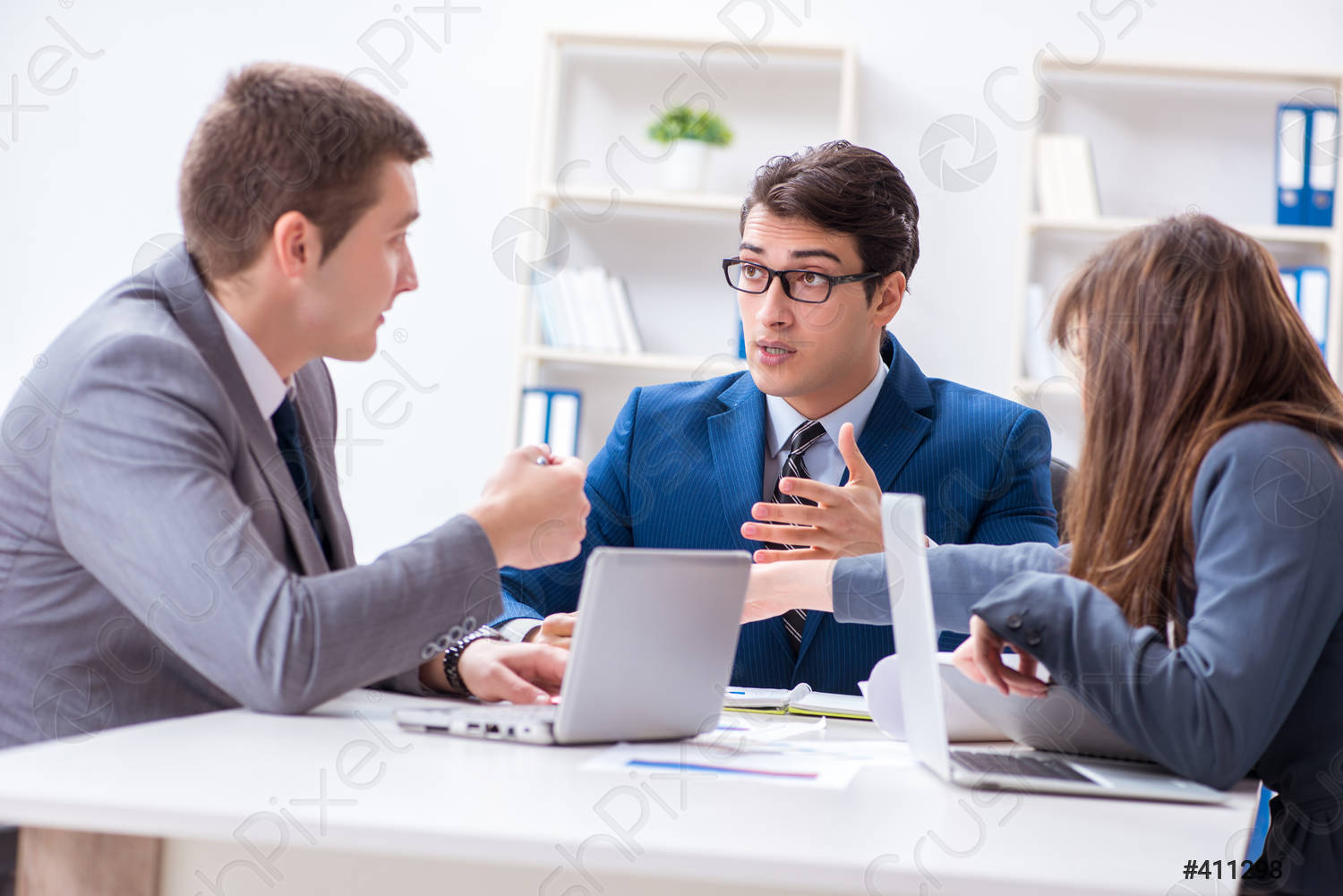 Business meeting with employees in the office