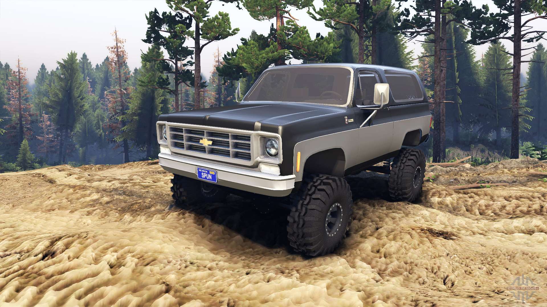 Chevrolet K5 Blazer 1975 black and silver for Spin Tires