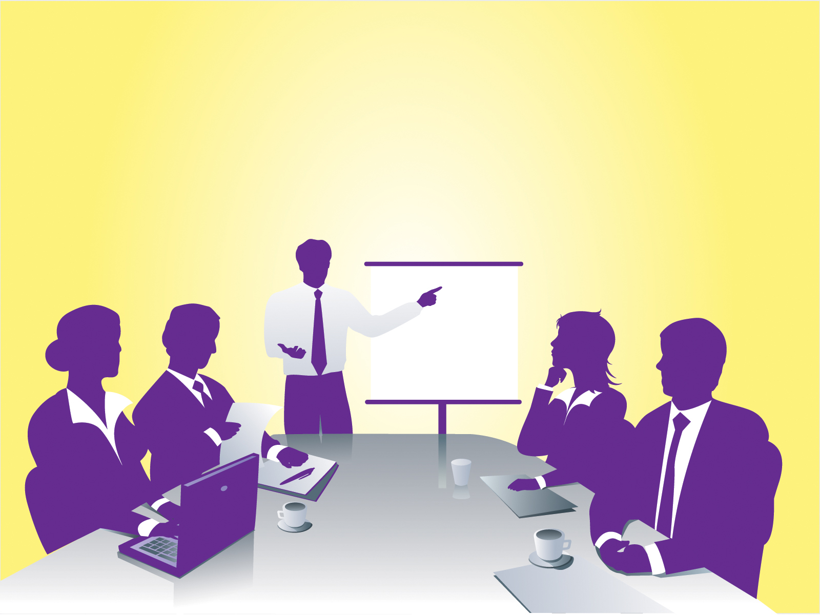 Business Meeting Powerpoint & Finance, Fuchsia / Magenta, Green PPT Background and