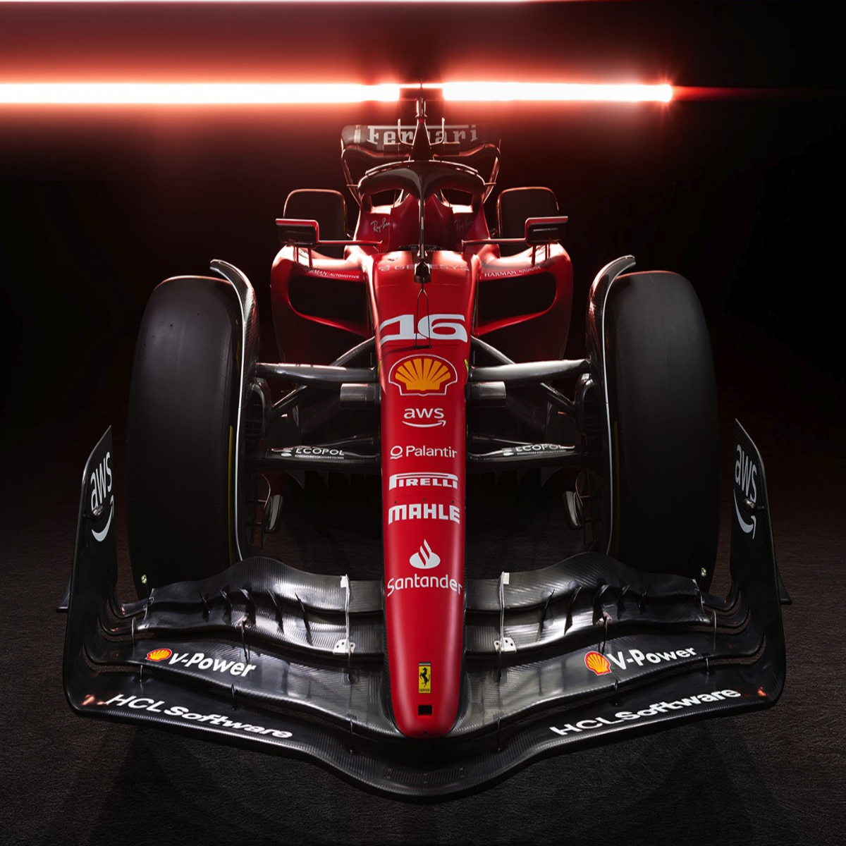 Ferrari Reveal 2023 F1 SF 23 Car And Livery At Launch In Maranello With Charles Leclerc Driving Car On Track