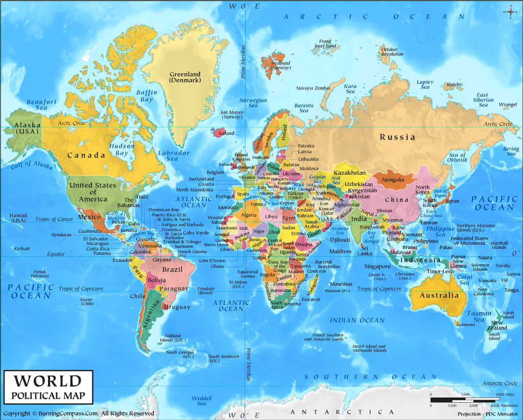 World Map Countries Labeled, Online World Political Map with Names