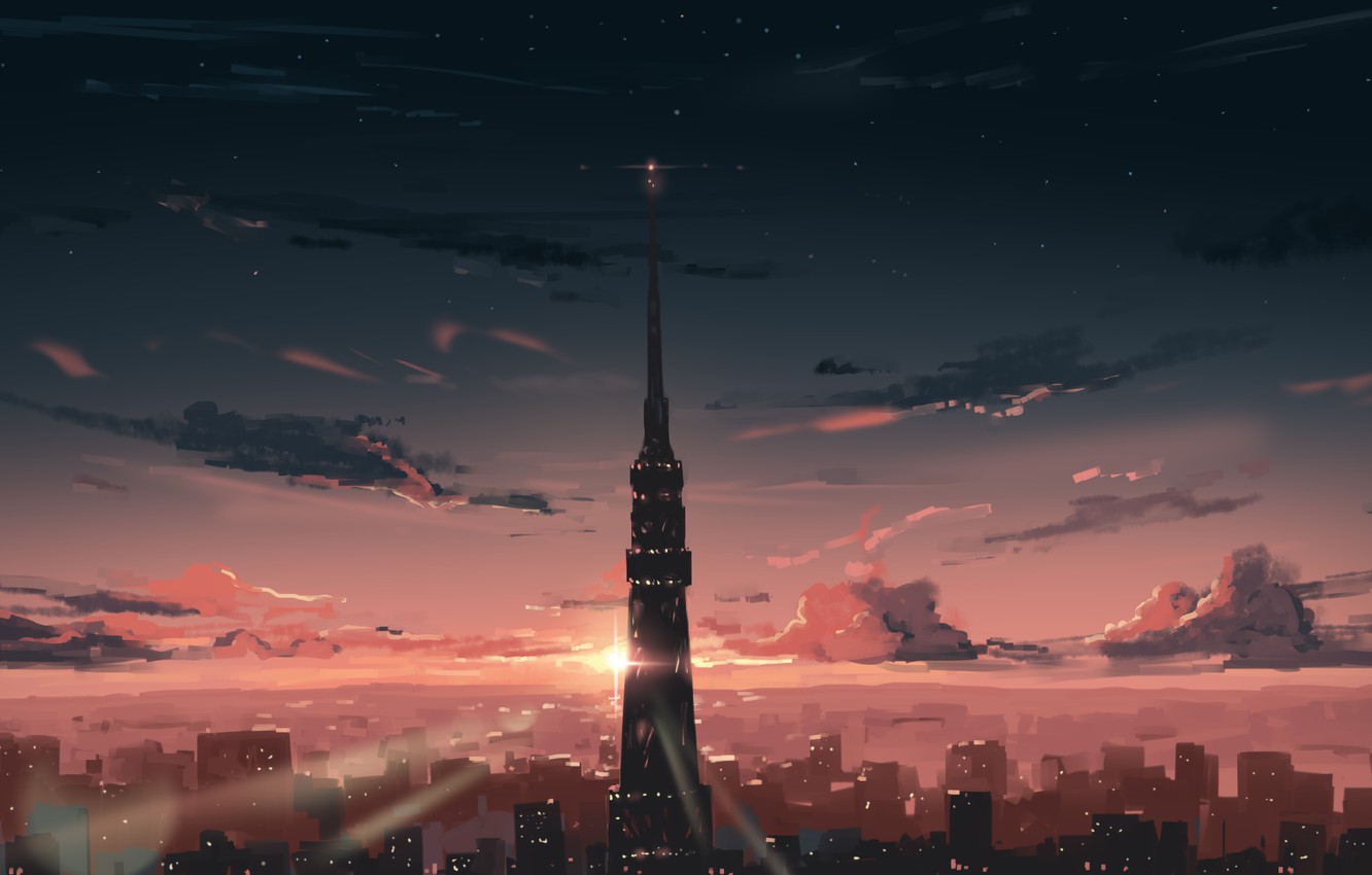 Wallpaper sunset, Japan, Tokyo image for desktop, section арт