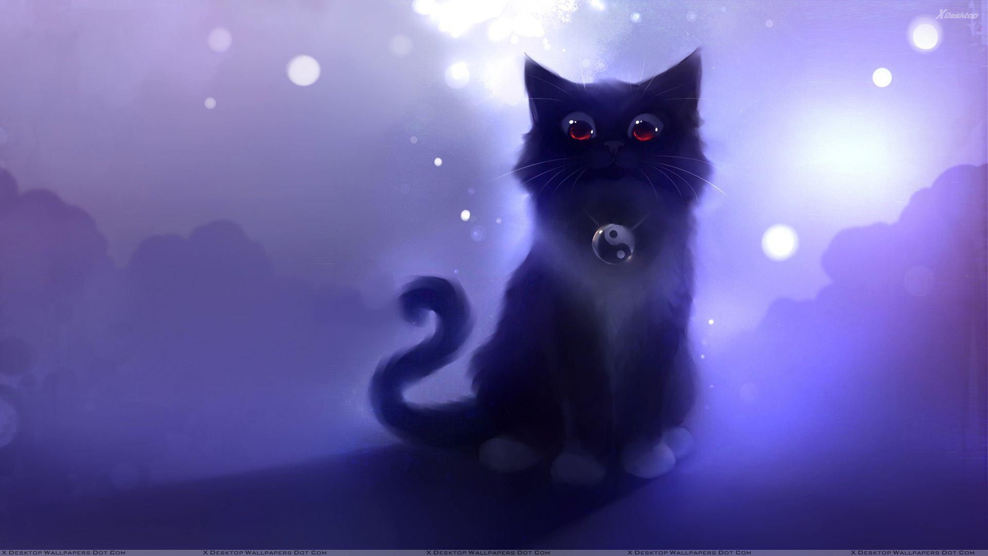 Cute Cartoon Kitten Wallpaper