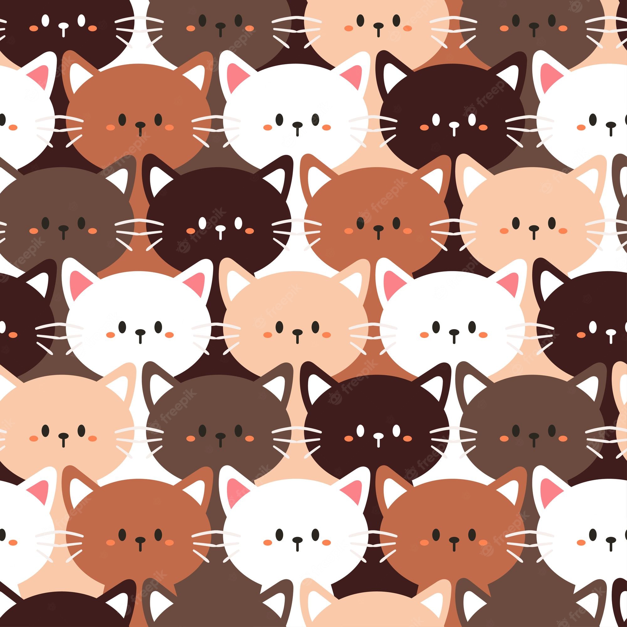 Premium Vector. Seamless pattern cartoon cat for kids wallpaper