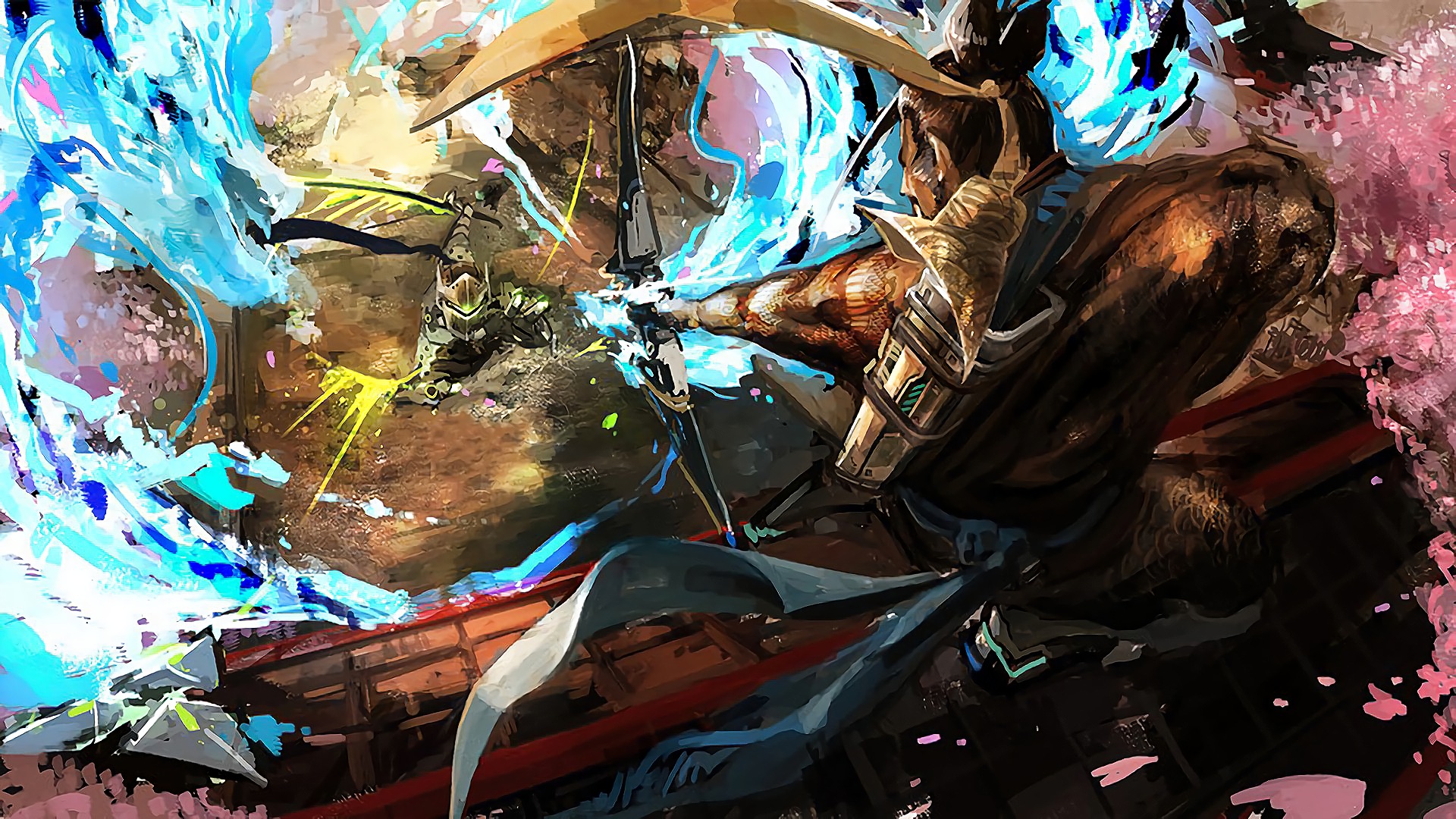 Desktop Wallpaper Genji, Hanzo, Online Game, Overwatch, Art, HD Image, Picture, Background, Ede530