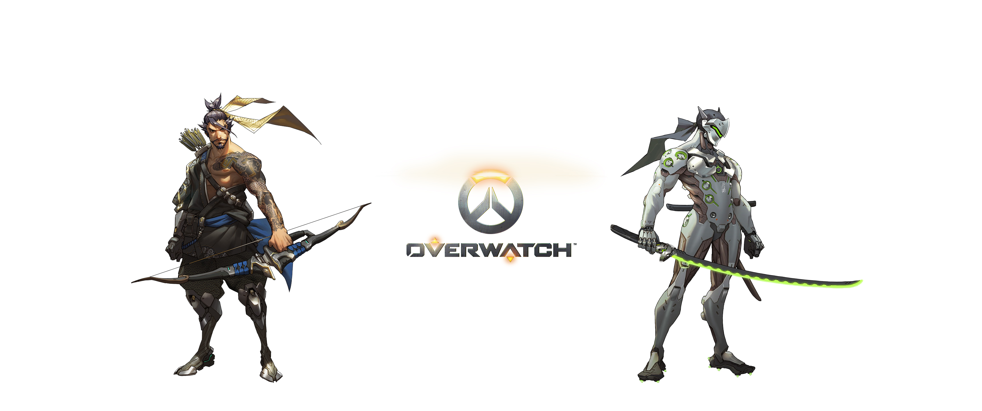 Overwatch Hanzo Overwatch Genji Overwatch Wallpaper:3440x1440