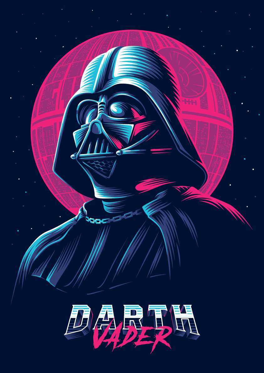 Neon villains. Star wars illustration, Vader star wars, Star wars drawings