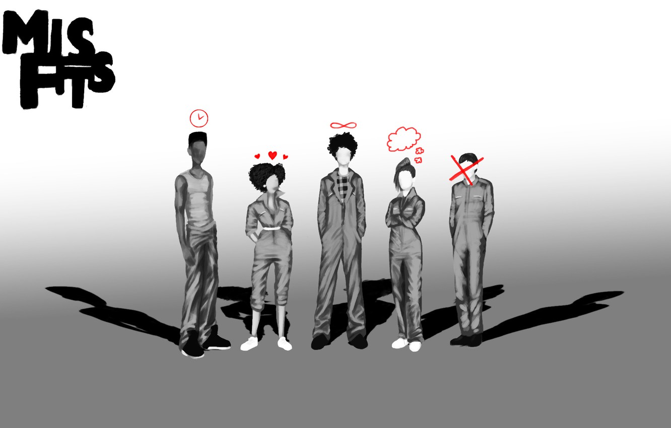 Wallpaper Wallpaper, figure, shadows, wallpaper, the series, 1920x1200, bad, misfits, scum, losers image for desktop, section фильмы