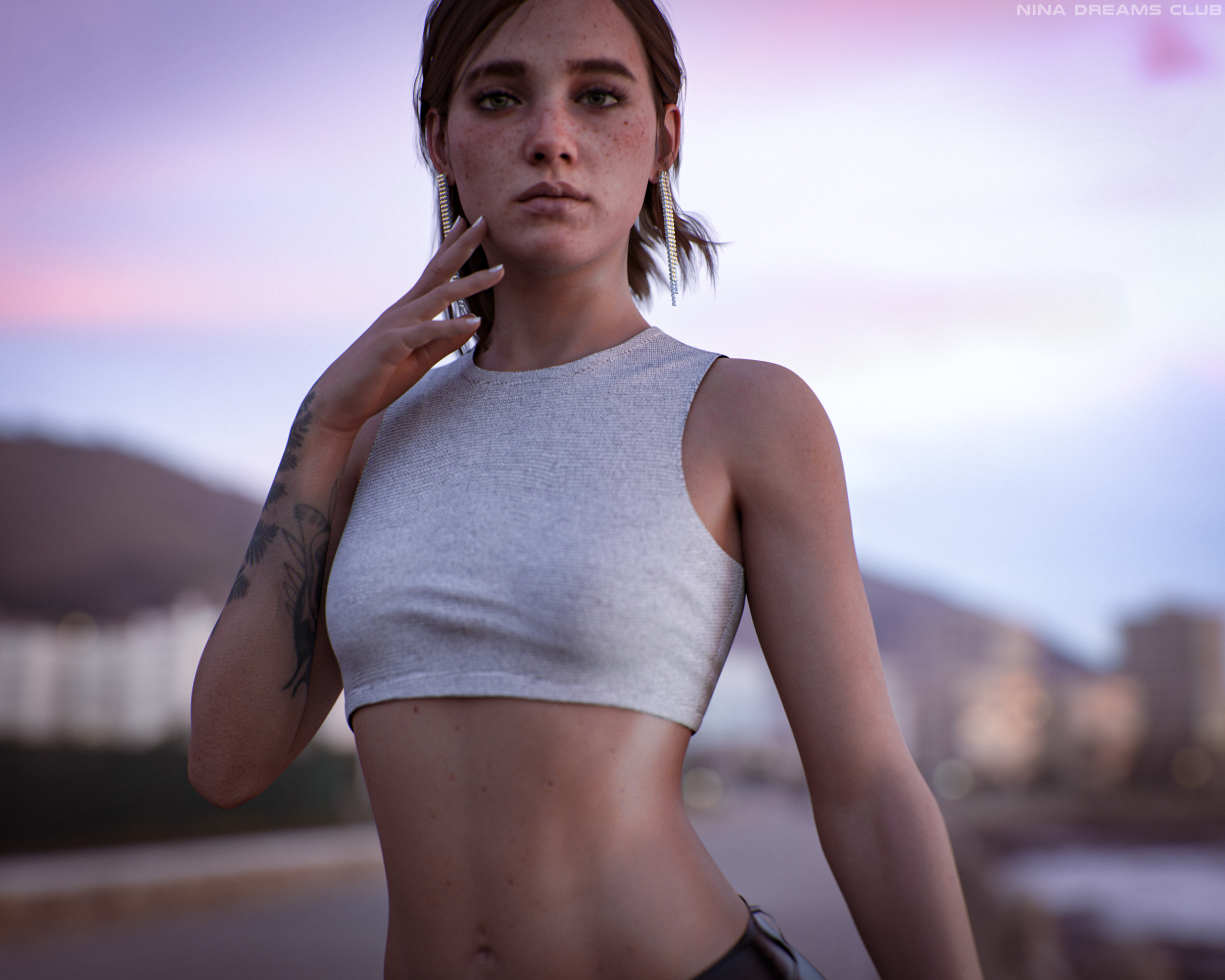 Wallpaper, tattoo, video game girls, Ellie Williams, The Last of Us, The Last of Us 2 2560x2048