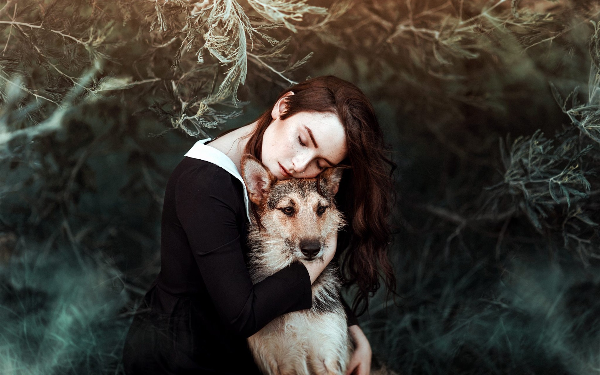 Girl With Dog Wallpaper Free Girl With Dog Background