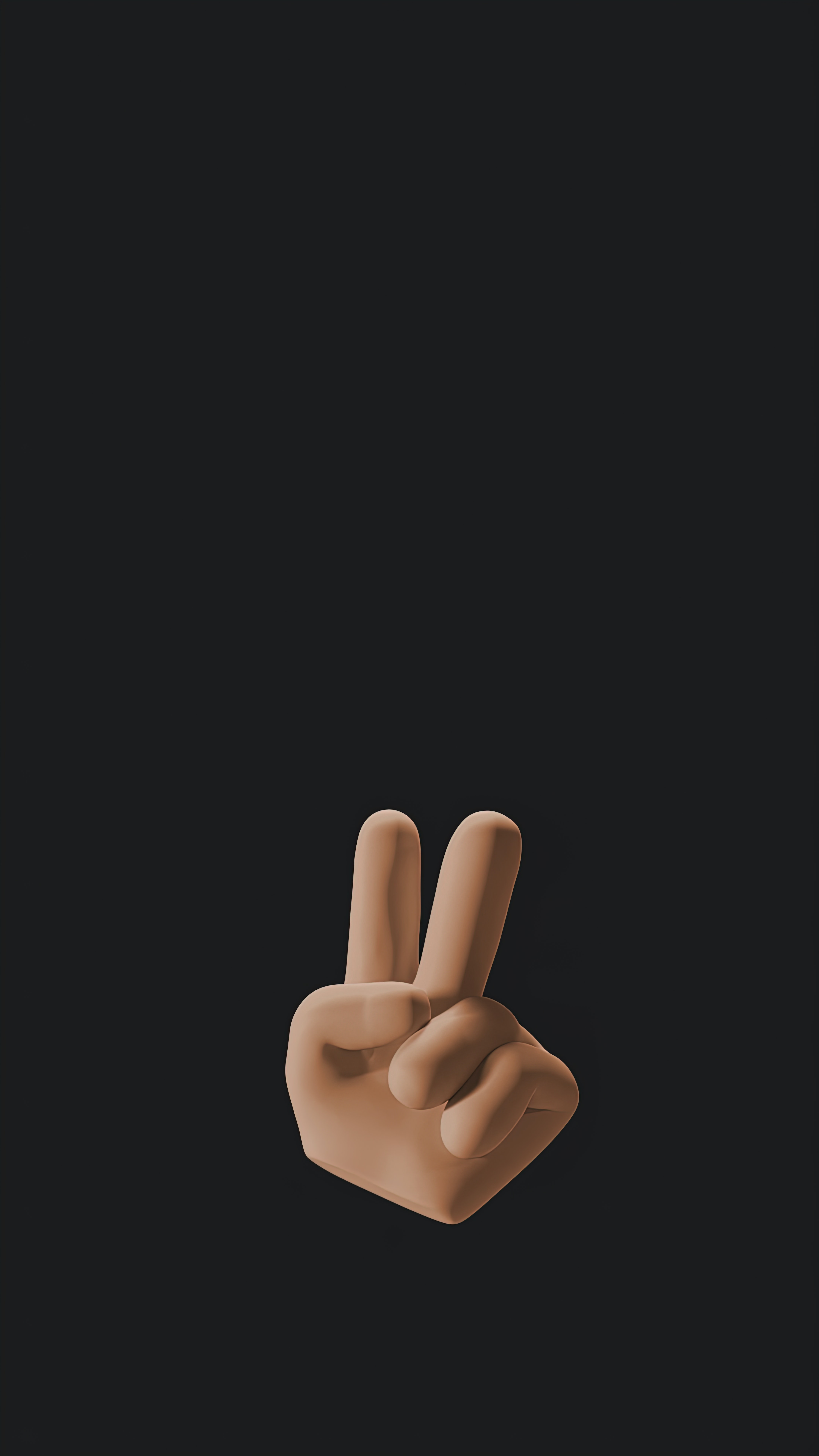 An Animation of a Hand Doing Peace Sign on a Black Background · Free