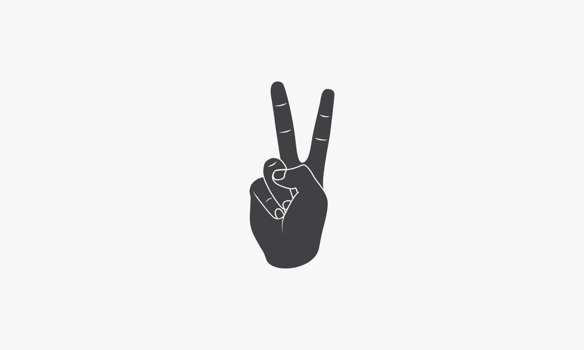 two finger peace gesture hand .creative icon. vector illustration. isolated on white background