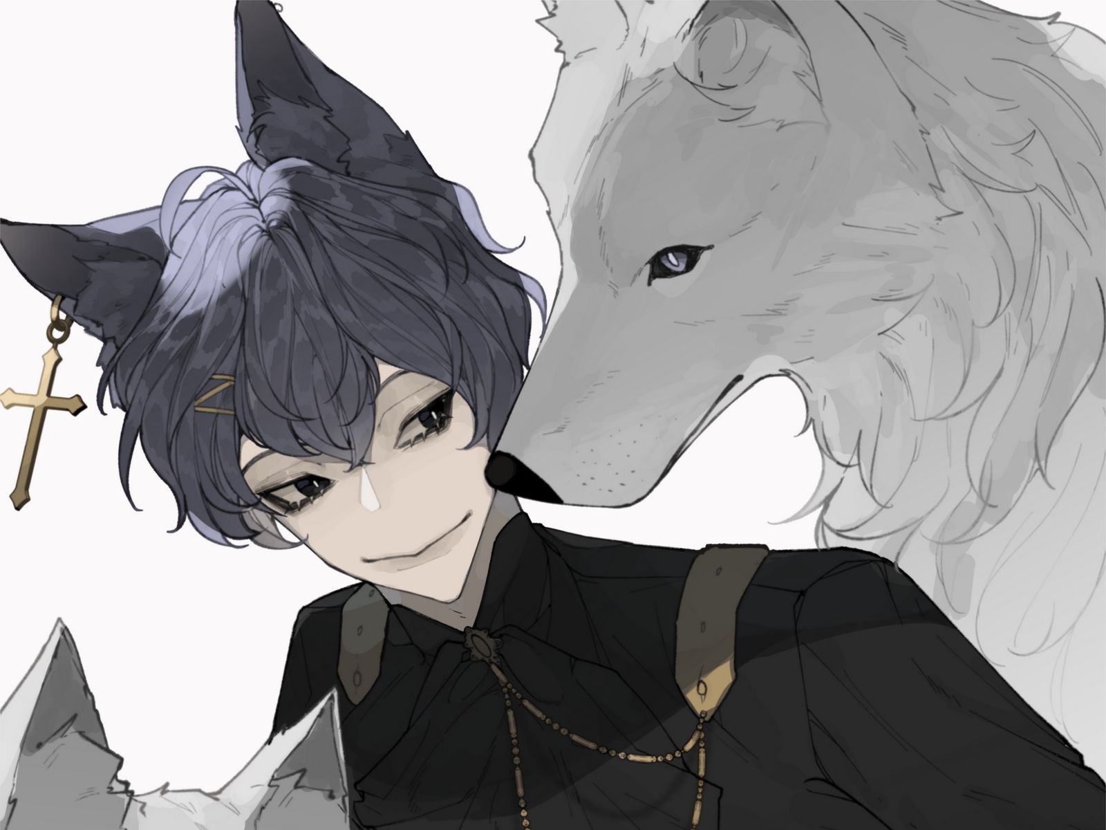 wolf anime boy