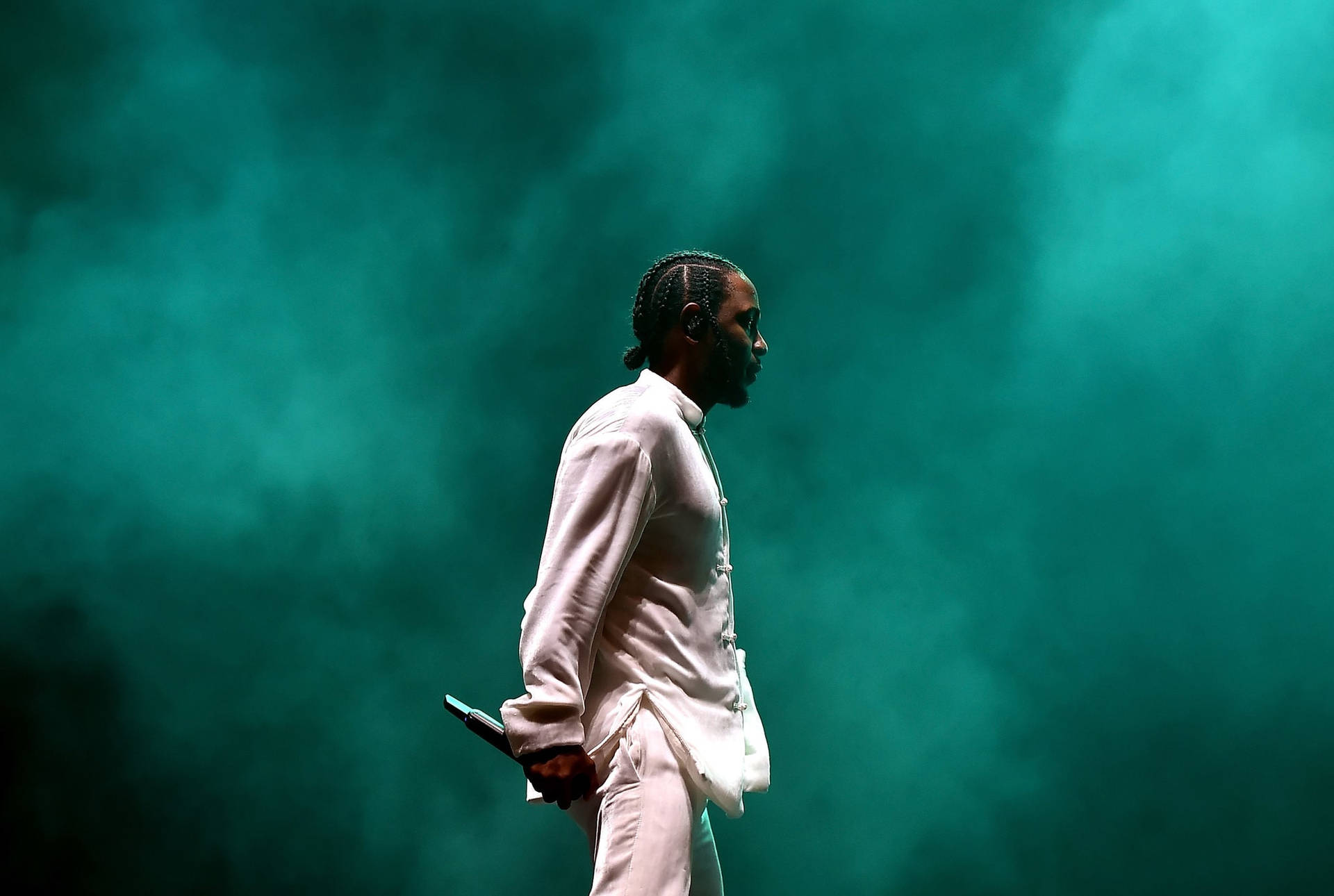 Download Kendrick Lamar In Misty Blue Green Wallpaper