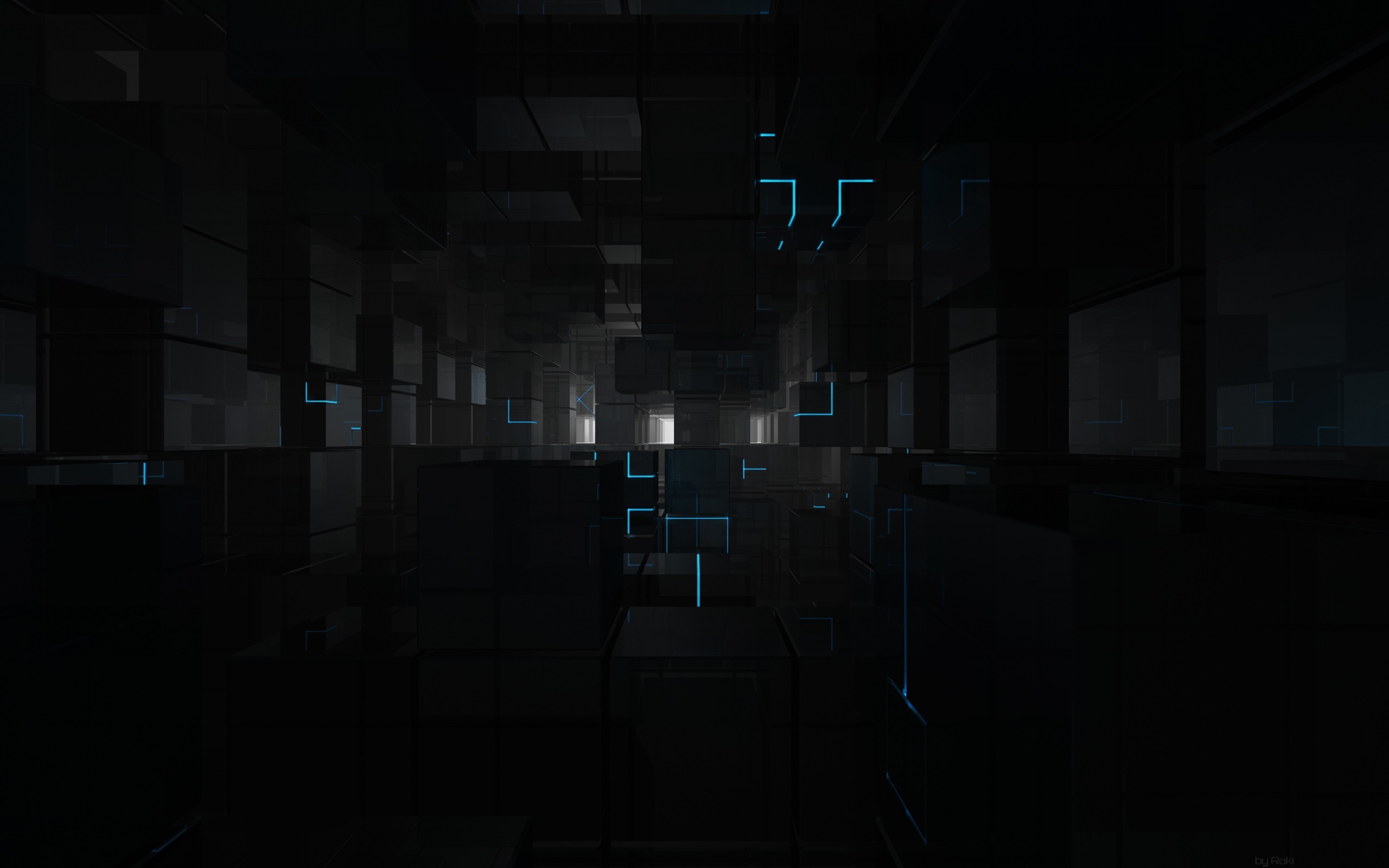 blue, shiny, white, simple, black, reflection, 3D, cube, minimalism Gallery HD Wallpaper