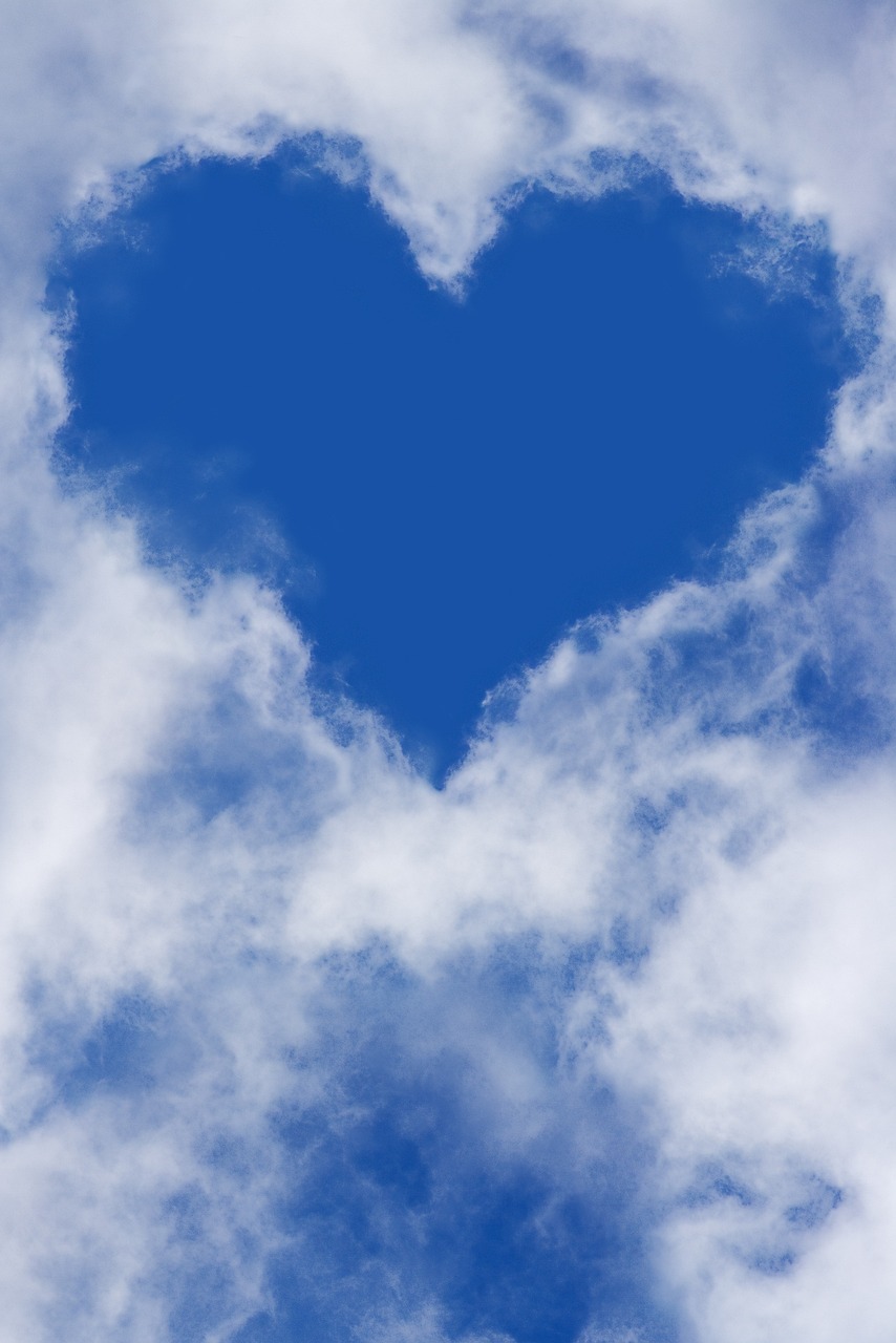 Heart Clouds Sky Blue
