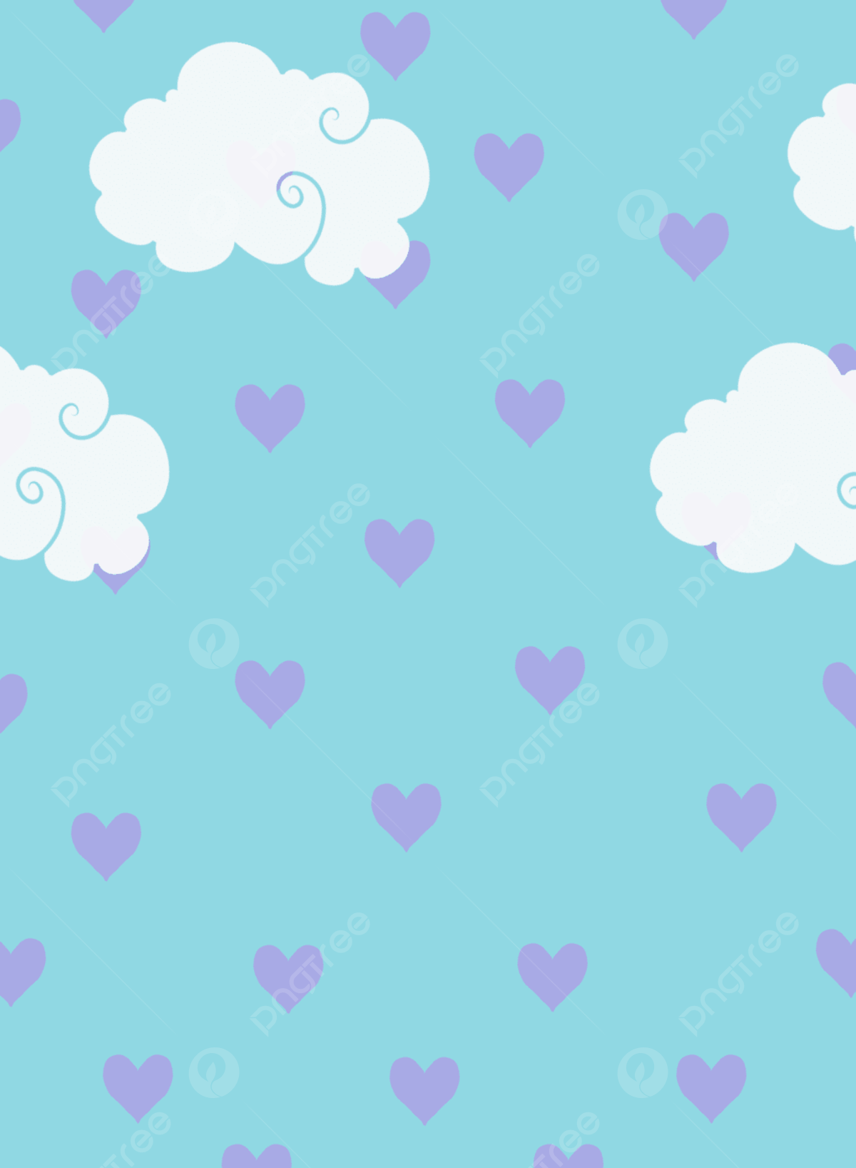 Heart Cloud Wallpaper Background, Cute, Simple, Wallpaper Background Image for Free Download