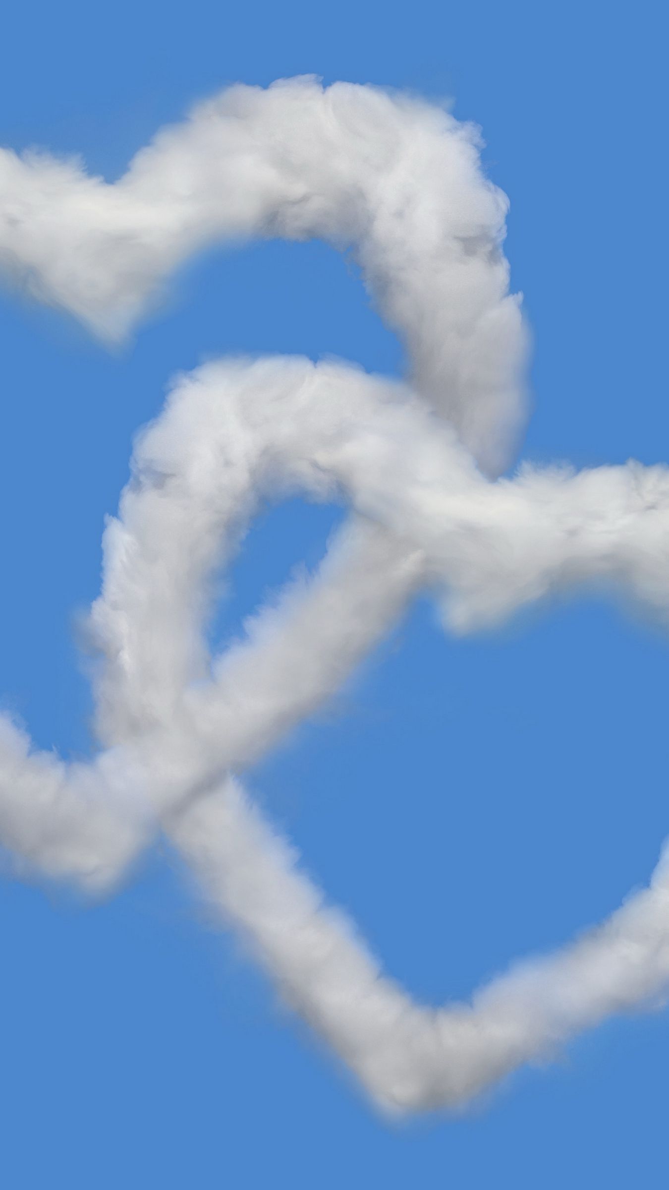 Download wallpaper 1350x2400 heart, love, clouds, sky iphone 8+/7+/6s+/for parallax HD background