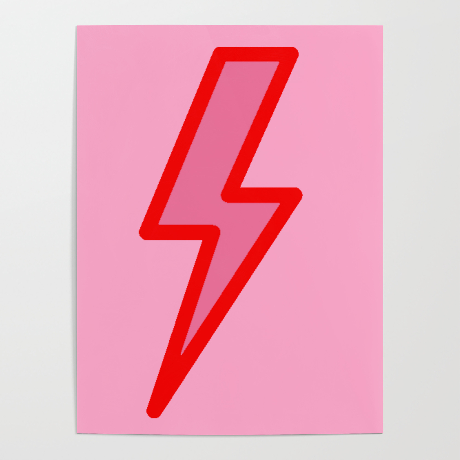 Pink and Red Y2k Lightning Bolt Wallpaper Aesthetic Poster