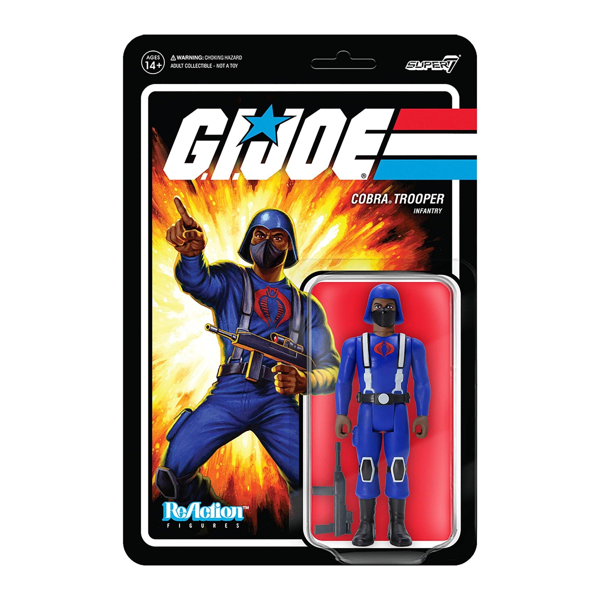 Super7 G.I. Joe Cobra Trooper (Y Back Brown) Wave 1A Reaction Figure Multicolor, Toys & Games