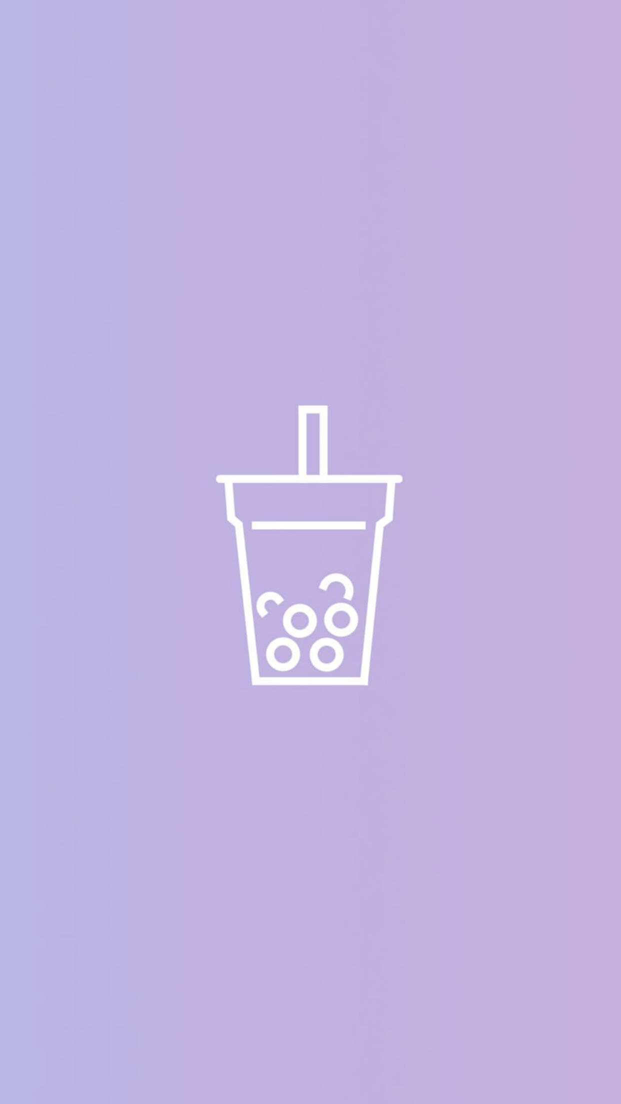 Download Cute Purple Bubble Tea Wallpaper
