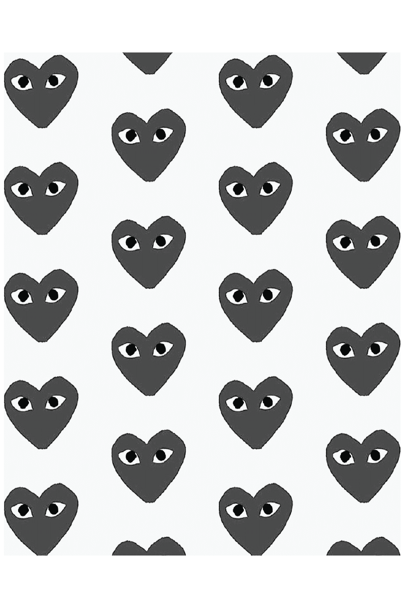 Download CDG Hearts Pattern Wallpaper