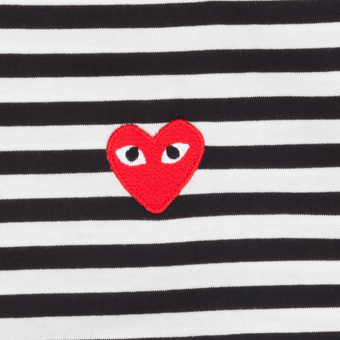 Comme Des Garçons Striped Tee Red Heart Black White
