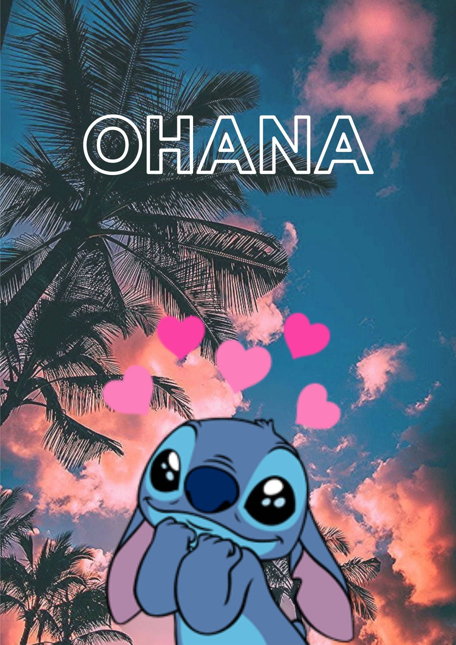 Download Aesthetic Lilo And Stitch Ohana Wallpaper