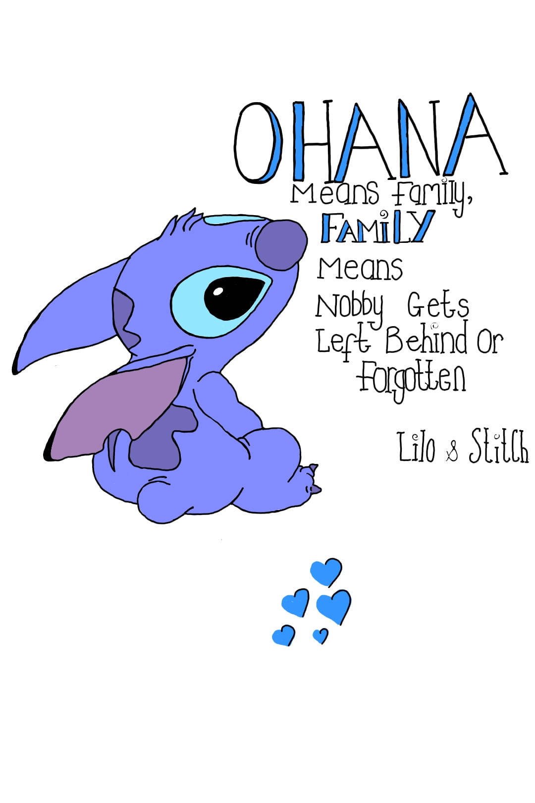 Download Endearing Lilo And Stitch Ohana Quote Wallpaper