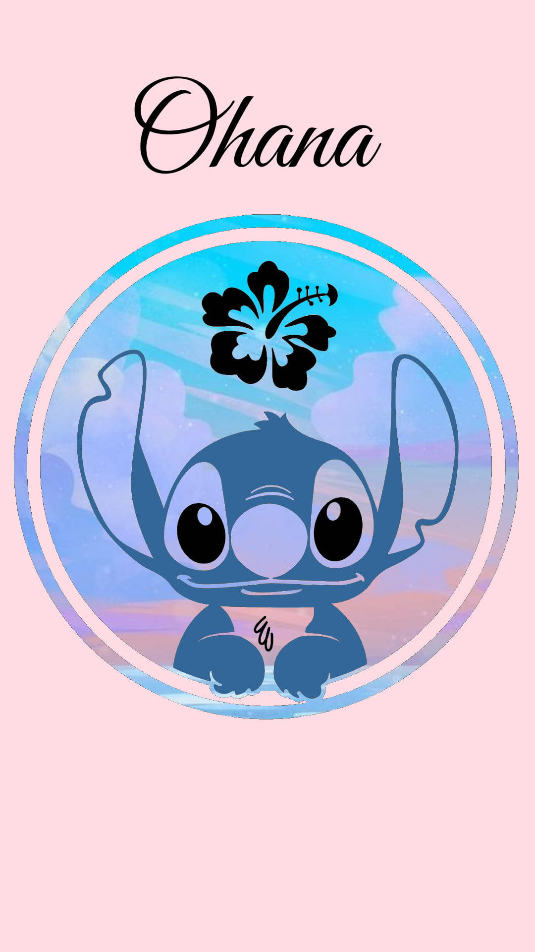 Download Pink Lilo And Stitch iPhone Ohana Wallpaper