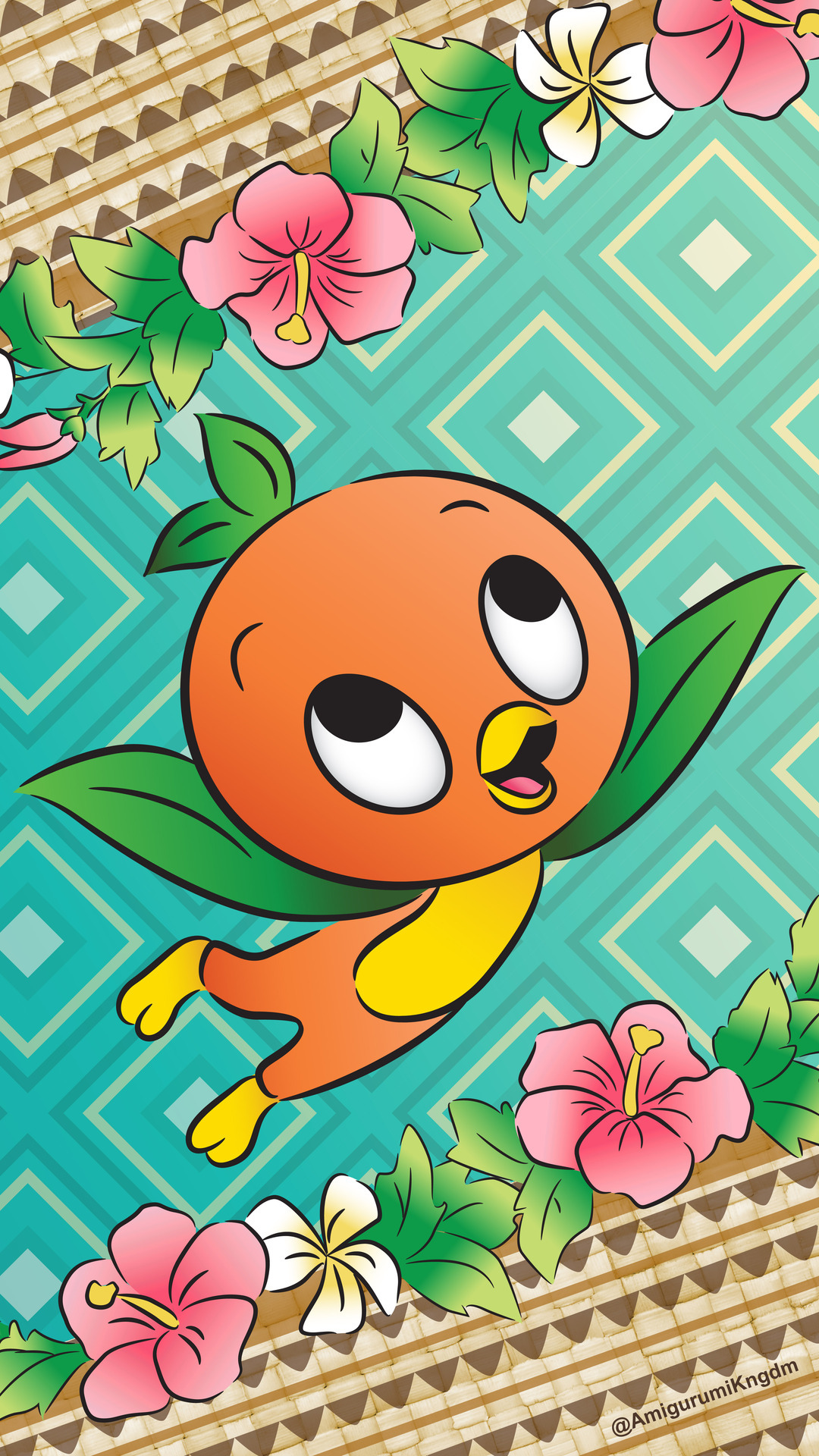 Tropical Orange Bird Wallpaper Design By Jou Ling Yee Orange Bird Disney