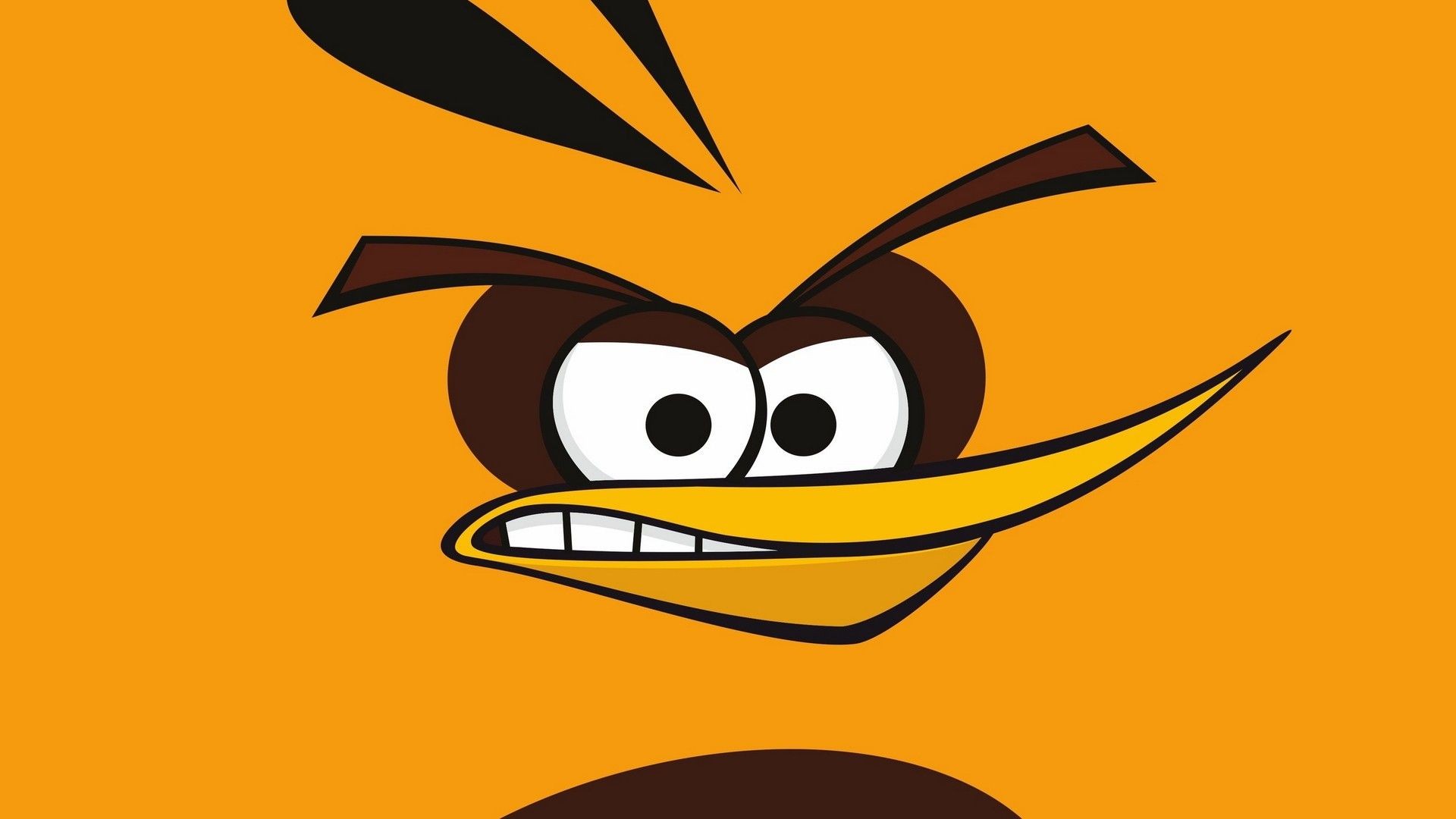 Angry Birds Cartoon Orange Background Simple Background Wallpaper:1920x1080