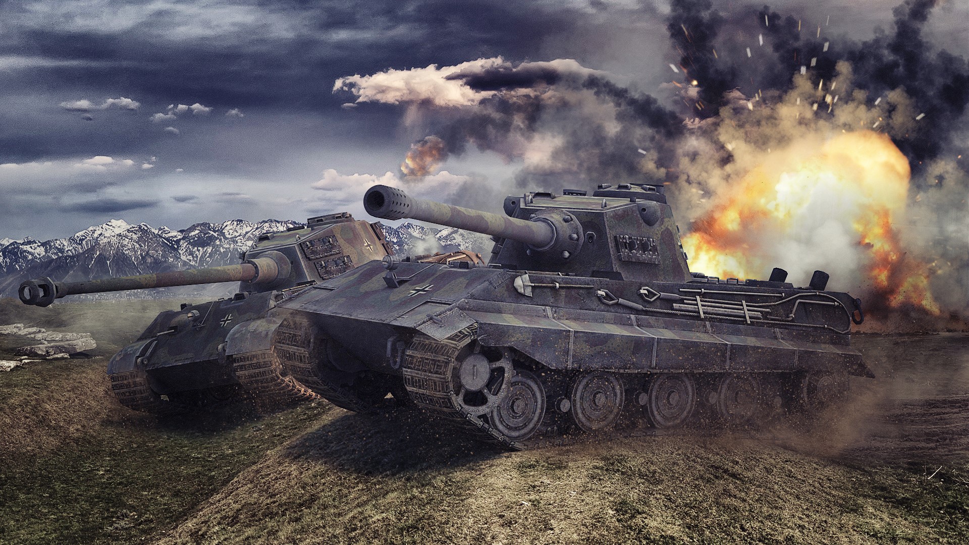 4K, Tiger Tanks, Painting Art, Fields Gallery HD Wallpaper