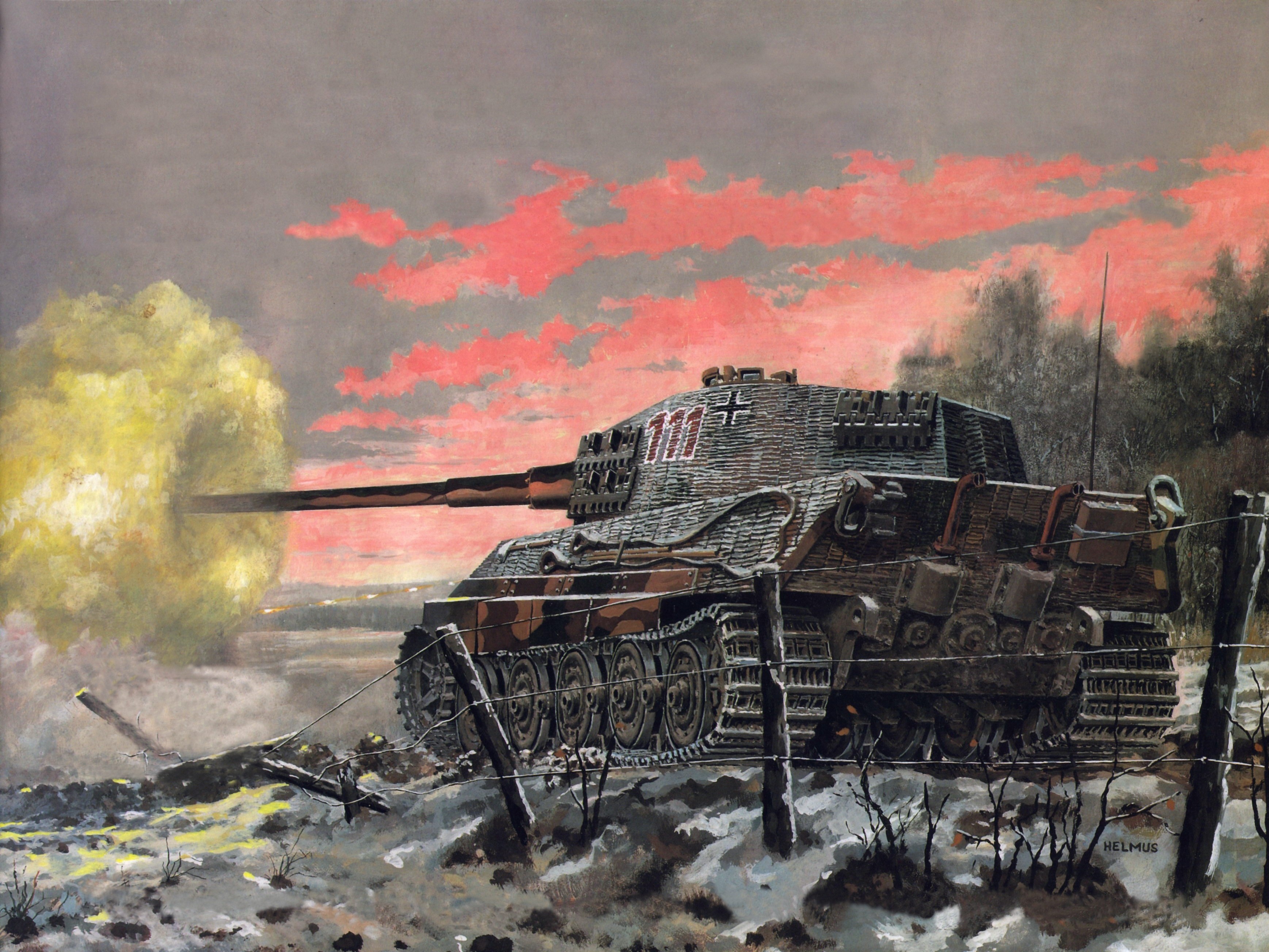 Pz.Kpfw. VI Ausf. B King Tiger, Painting Art, Tanks Gallery HD Wallpaper