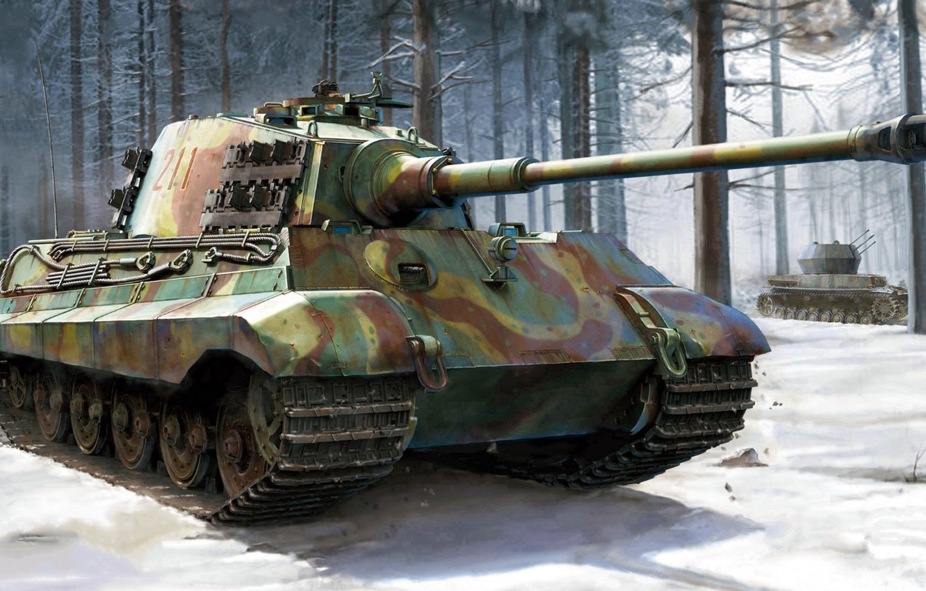 Wallpaper King tiger, Tiger II, Royal tiger, Panzerkampfwagen VI, German heavy tank image for desktop, section оружие