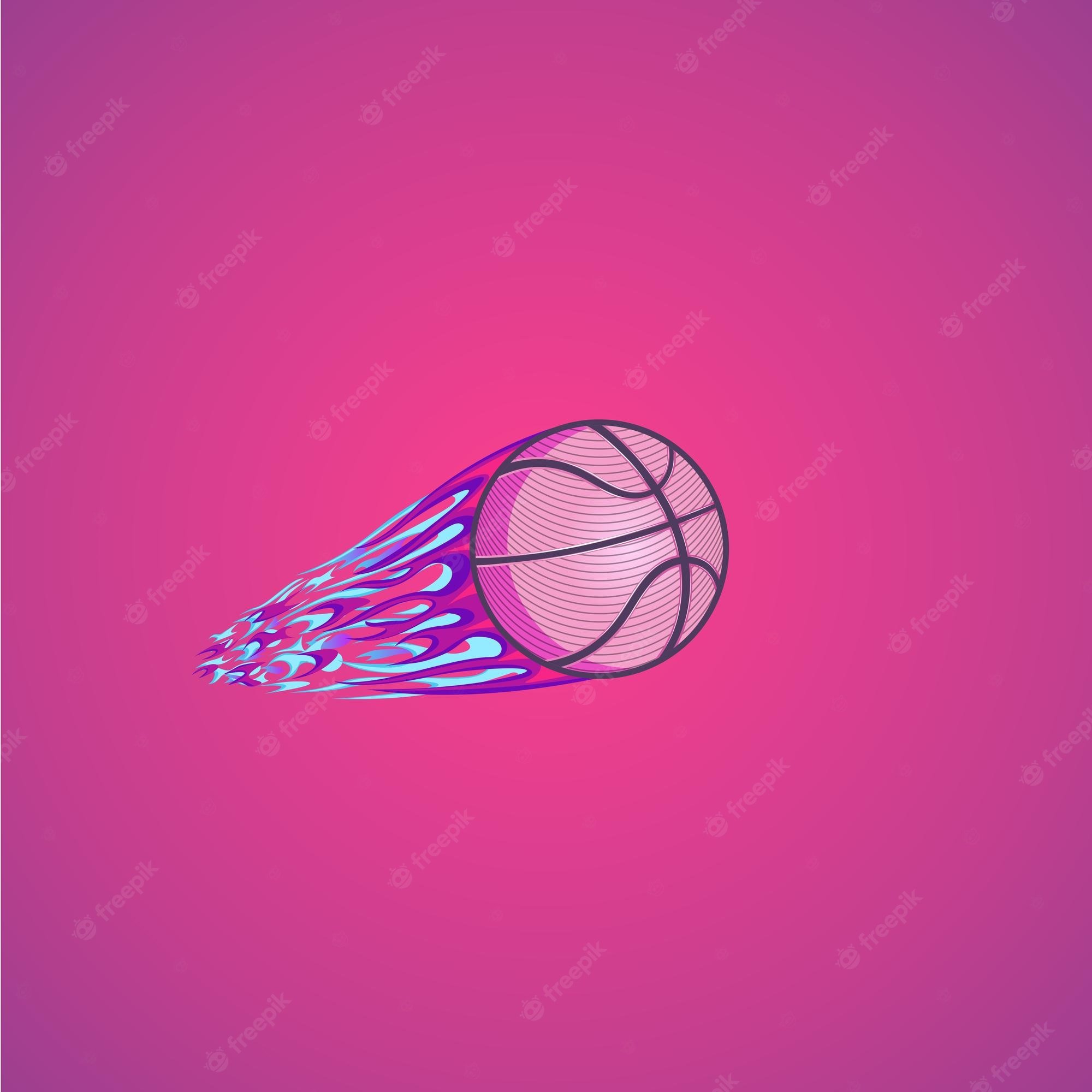Premium Vector. Purple basketball background