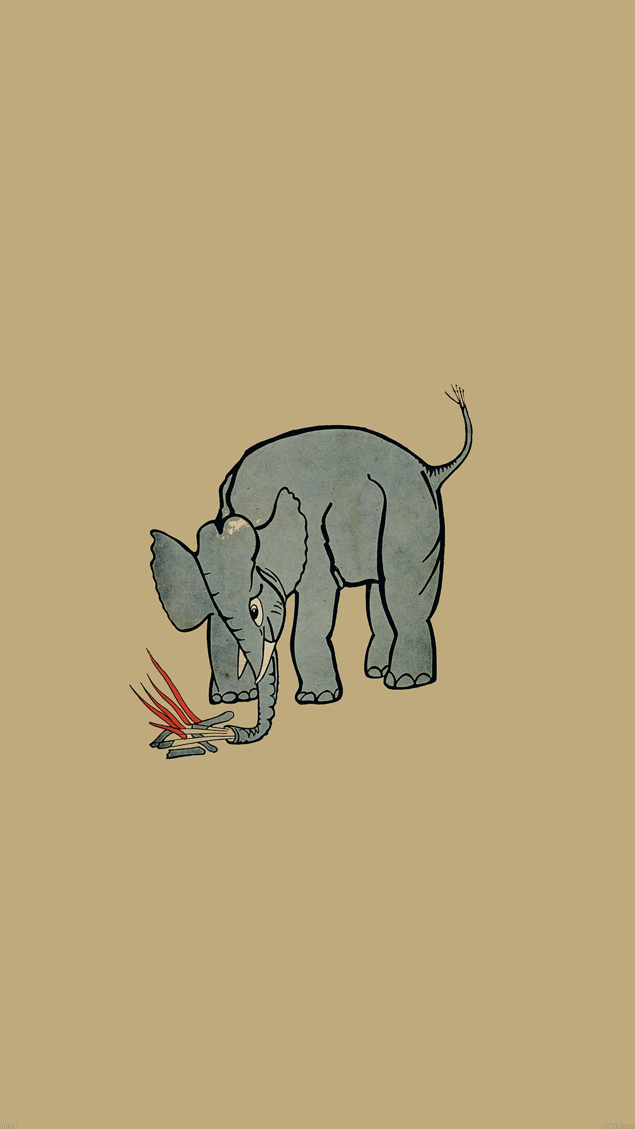 elephant fire illust