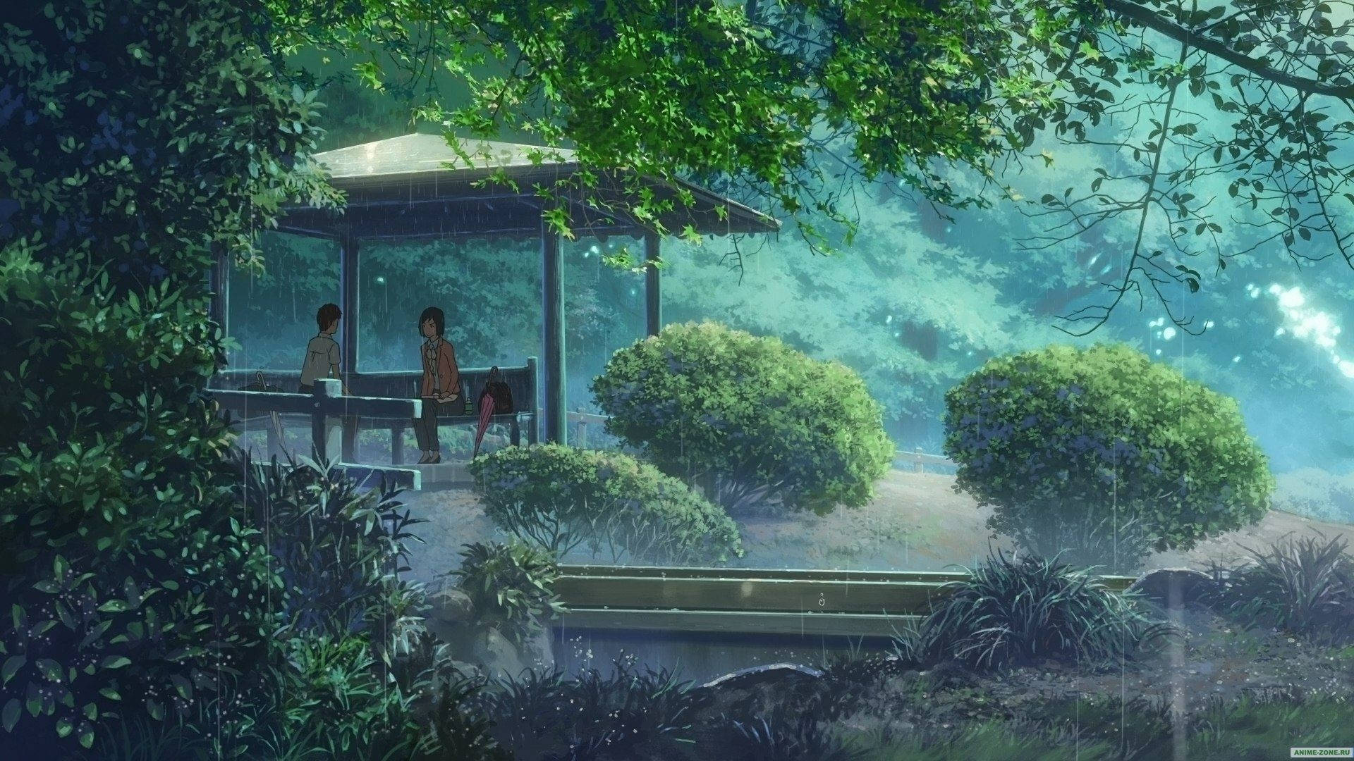 Makoto Shinkai Rain Aesthetic Wallpaper