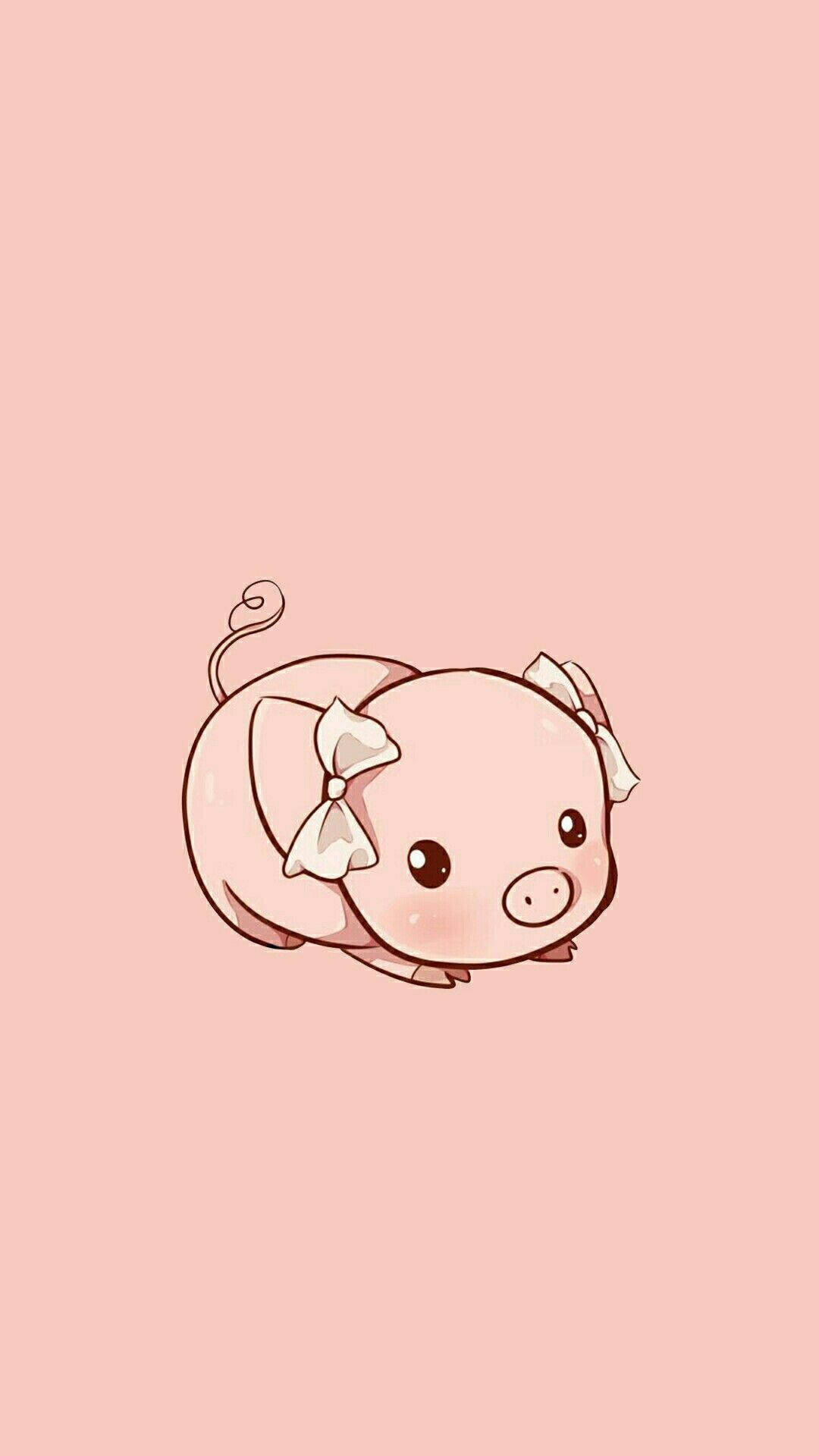 Download Kawaii HD Pink Pig Wallpaper