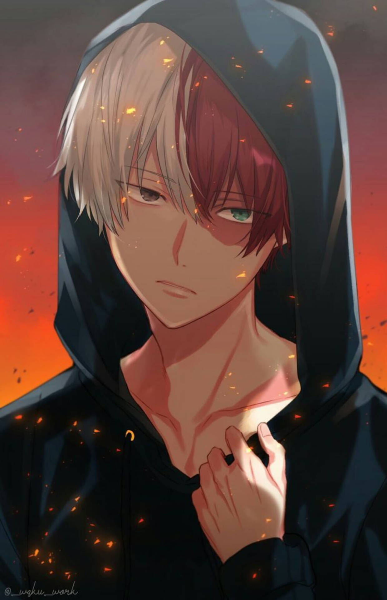Download Shoto Todoroki Fanart My Hero Academia iPhone Wallpaper
