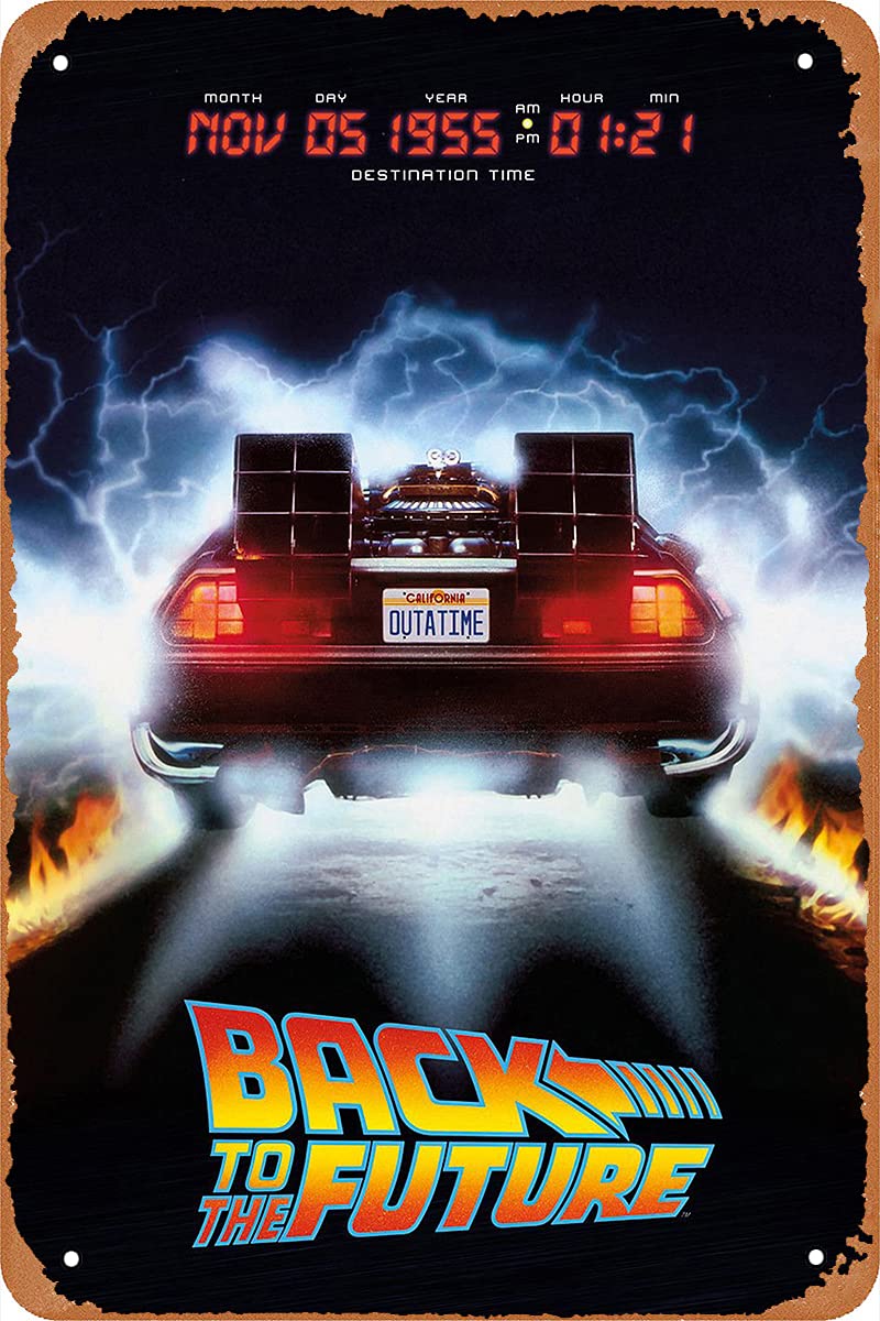 QIIXIIP Retro Metal Sign Vintage TIN Sign Movie Back to The Future Poster for Wall Decor Cafe Bar Office Home Art Sign Gift 12 X 8 inch