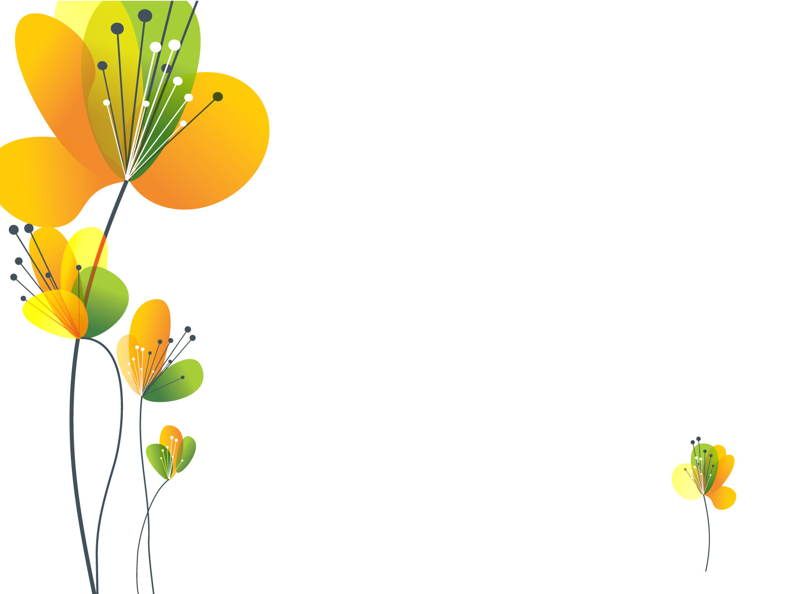 Yellow Spring Flower Background. Flowers, Green, White, Yellow. Free PPT Grounds