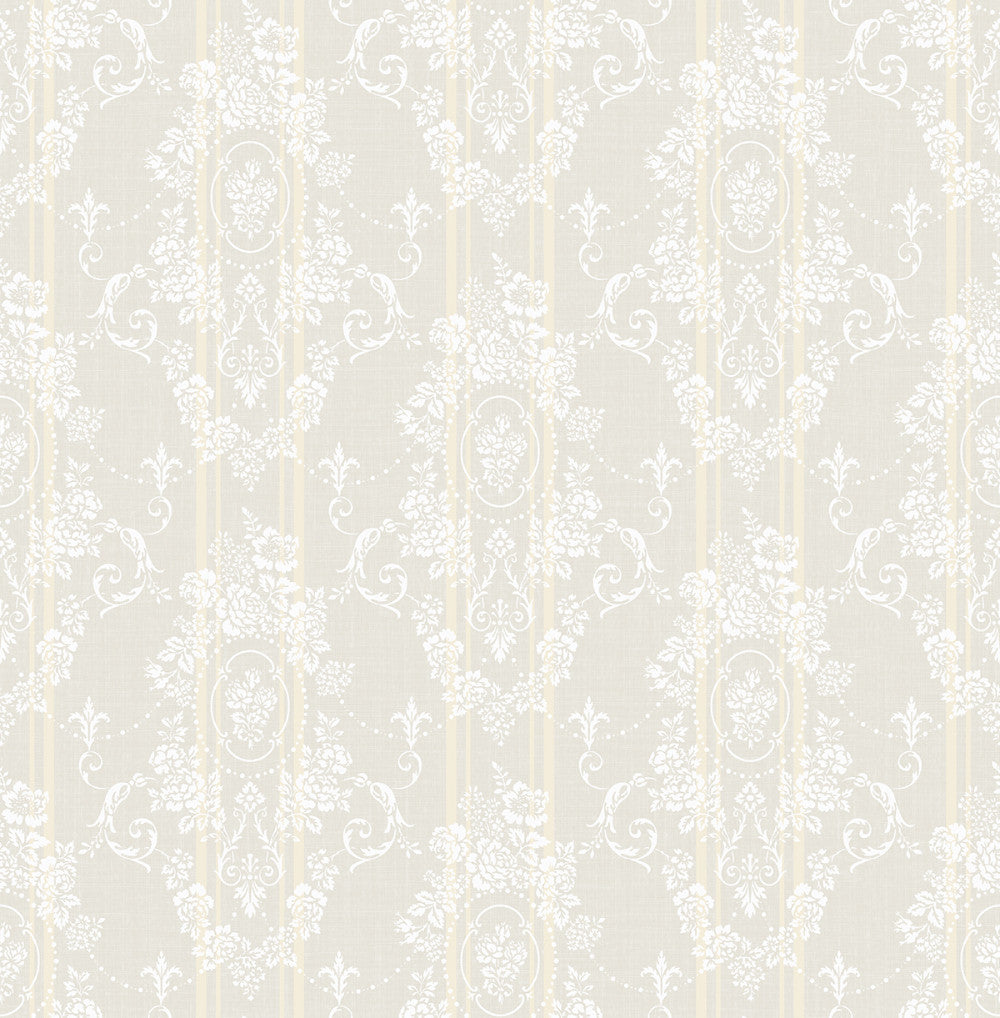 Gated Garden Wallpaper in Soft Neutral from the Spring Garden Collecti