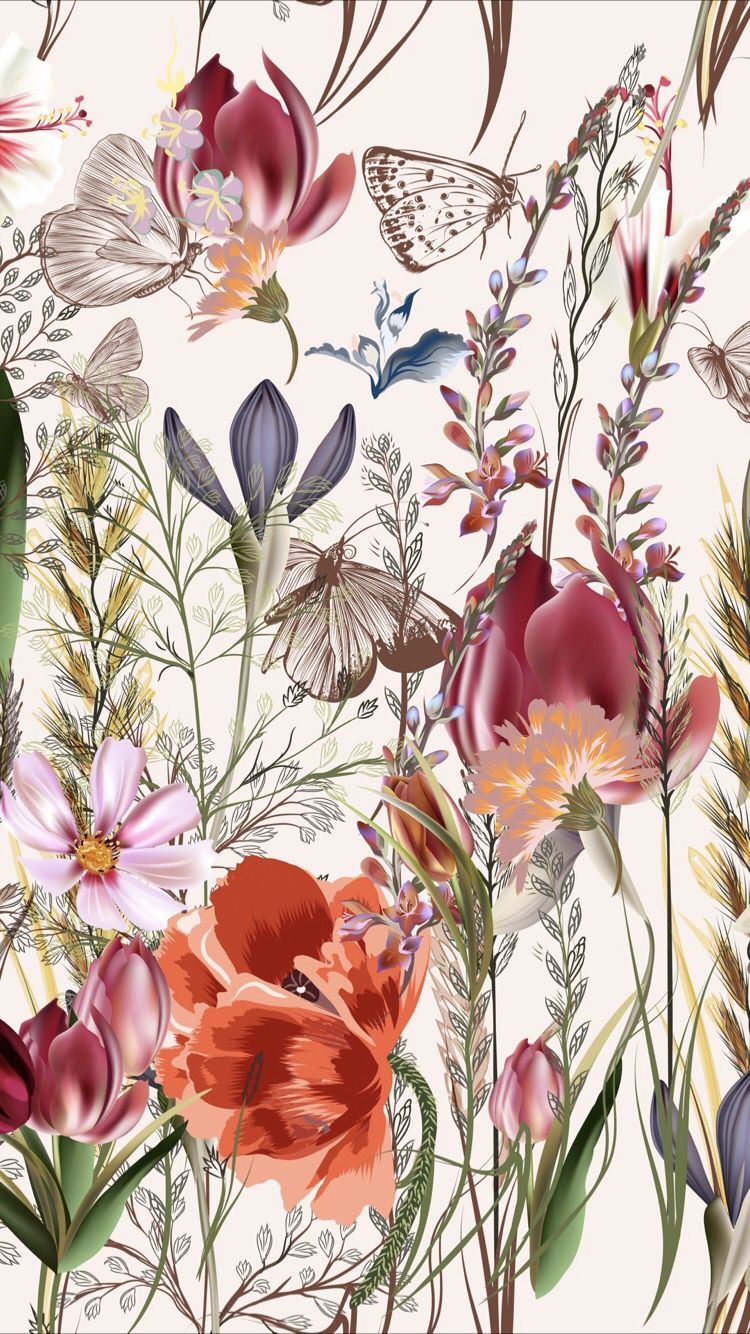 Cartoon flowers. Cartoon flowers, Graphic wallpaper, Floral wallpaper