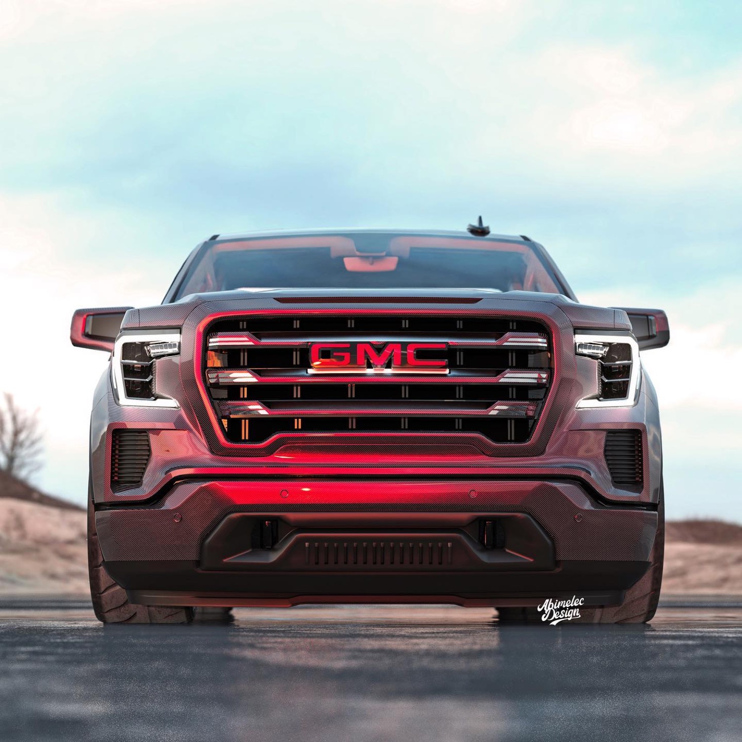 Artist Imagines GMC Sierra Pickup With Carbon Fiber Body